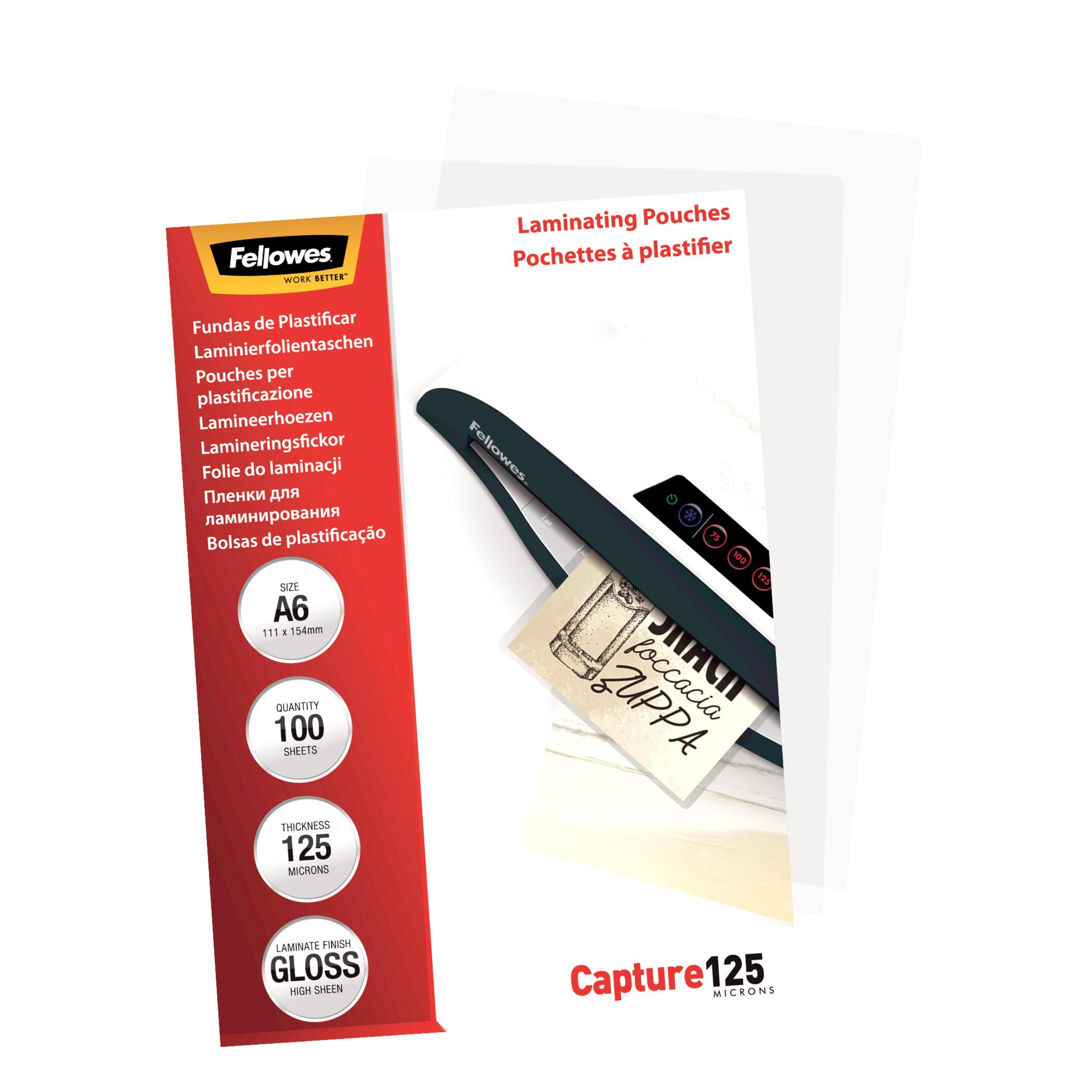 Fellowes A6 125µ Laminating Pouches x100