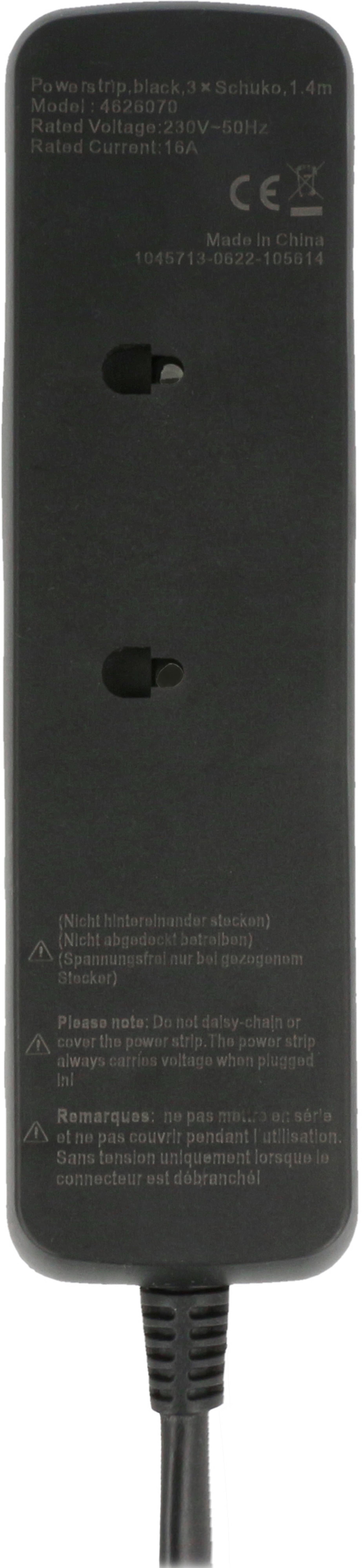 Steckdosenleiste 3fach 1,4 m Schalter