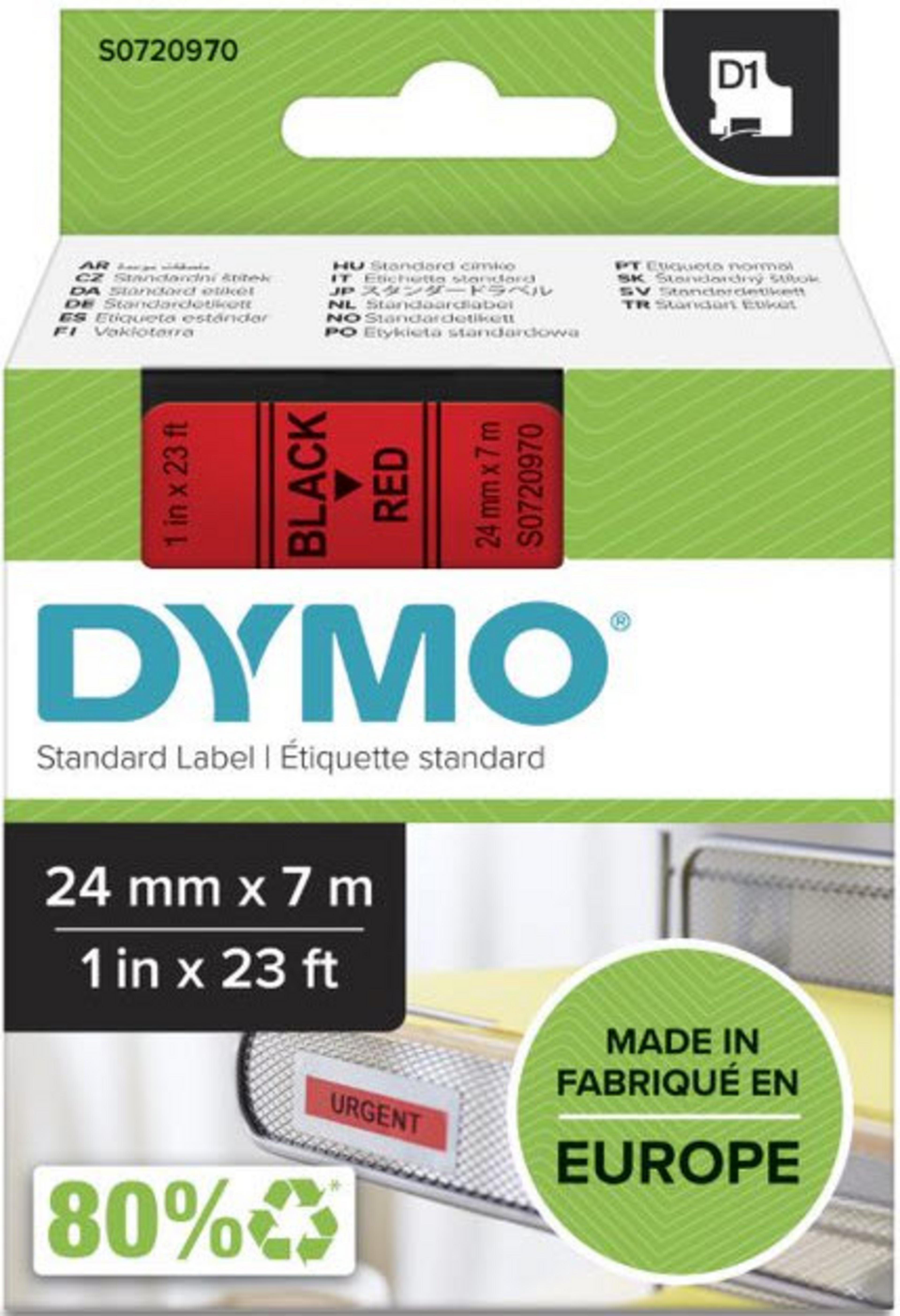 DYMO LM 24mmx7m D1 Label Tape Red