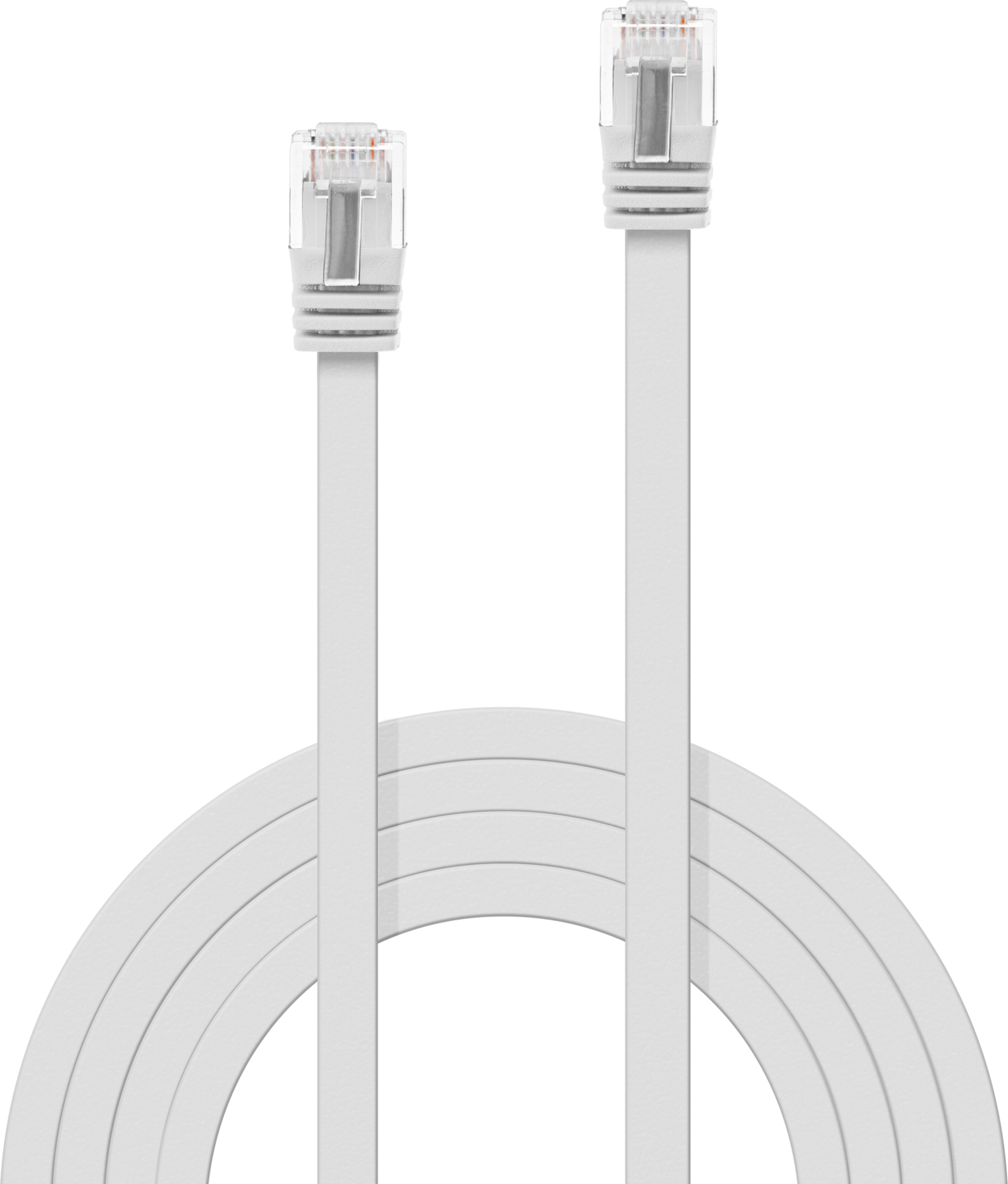 Patch Cable Flat RJ45 U/UTP Cat6 2m Whi