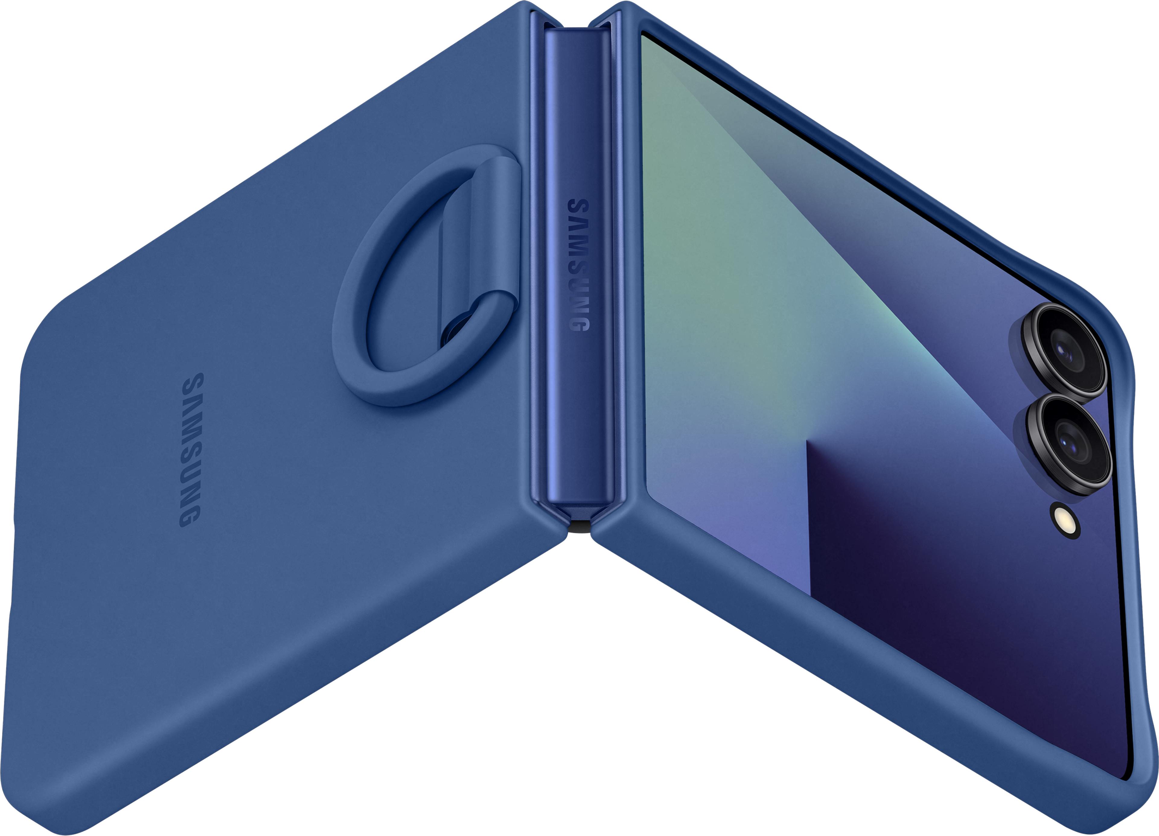 Samsung Z Flip7 Silicone Ring Case Blue