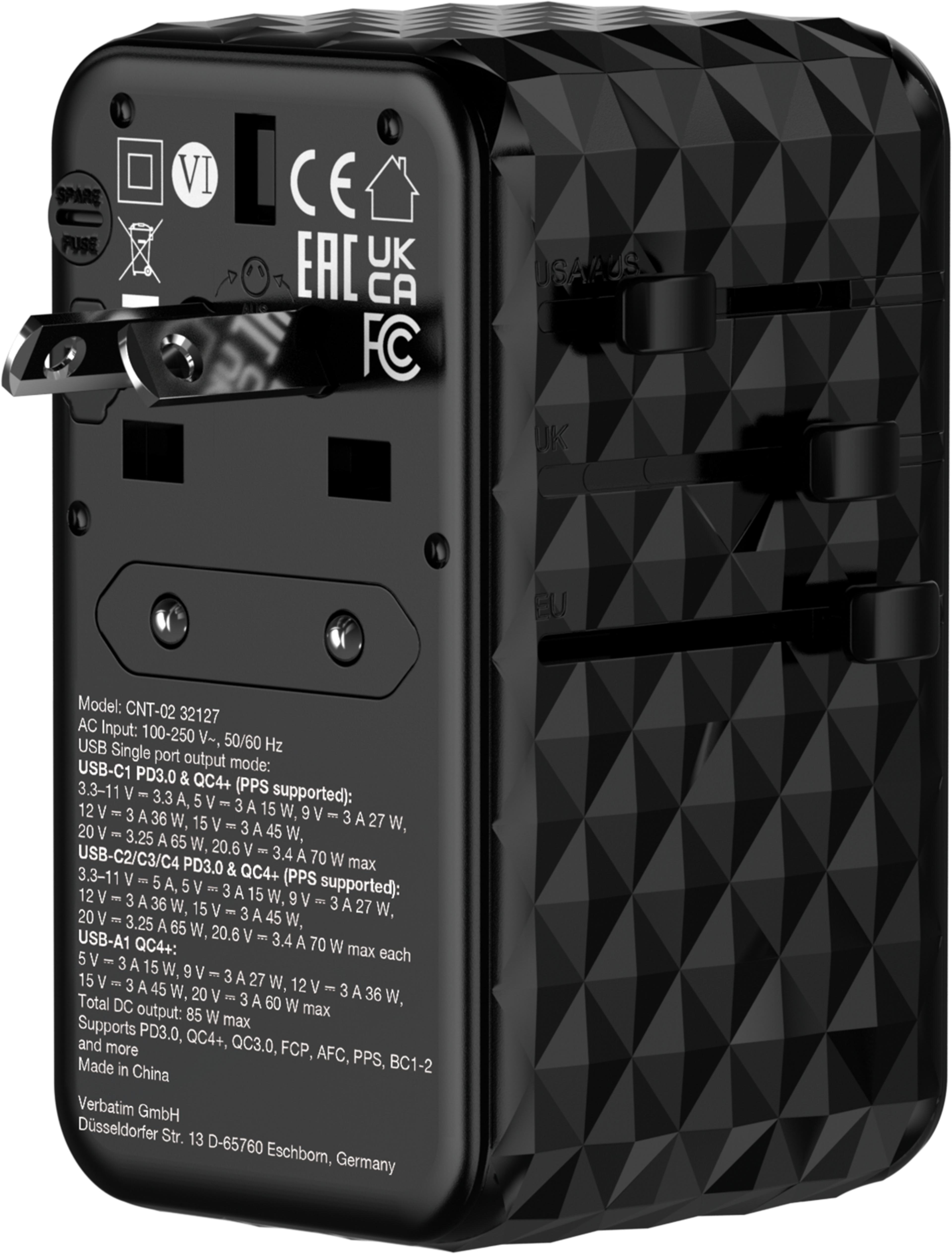 Verbatim World+5x USB GaN Travel Adapter