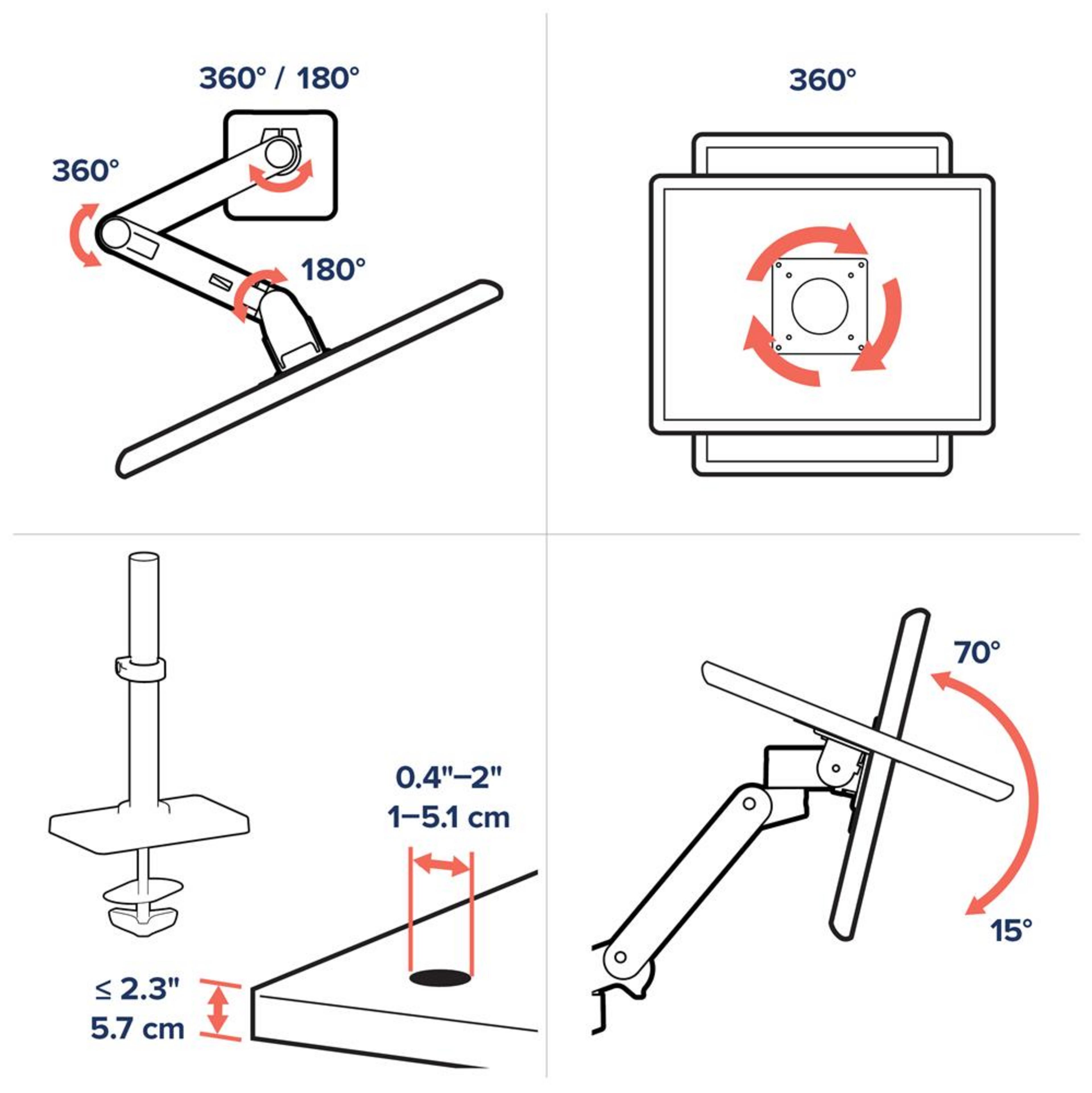 Ergotron LX Pro TallPole MonitorArm Grey