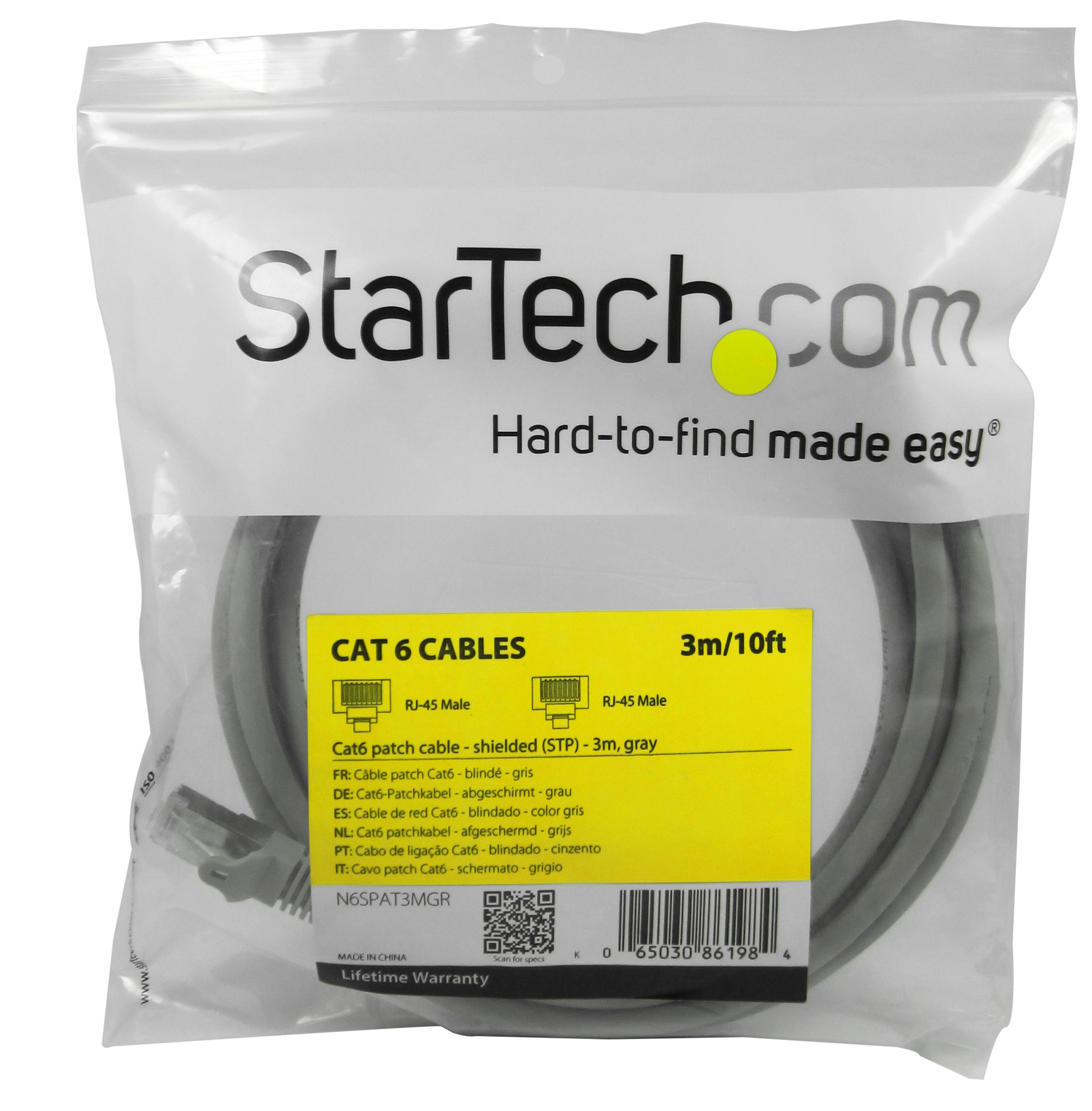 Patch Cable RJ45 S/FTP Cat6 3m Grey
