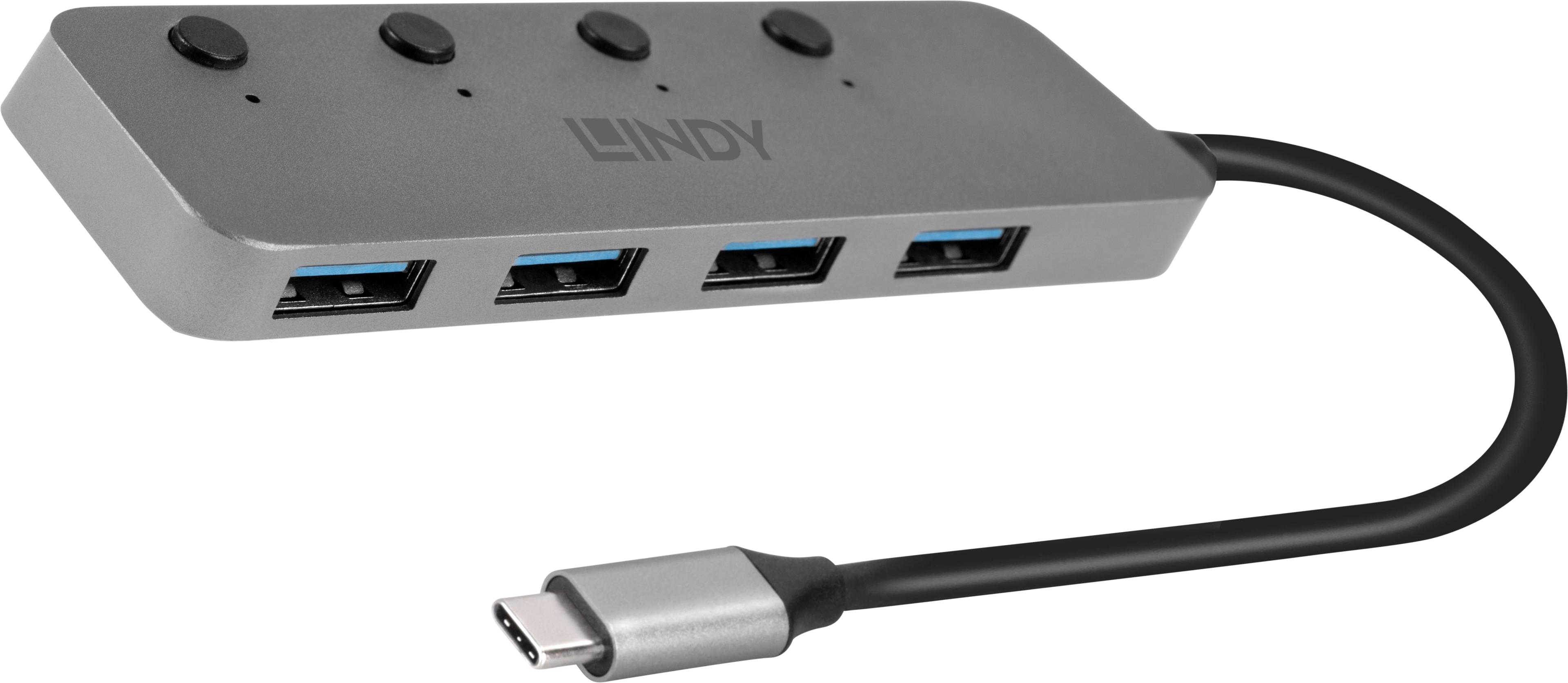 LINDY USB Hub 3.0 4-port + Switch