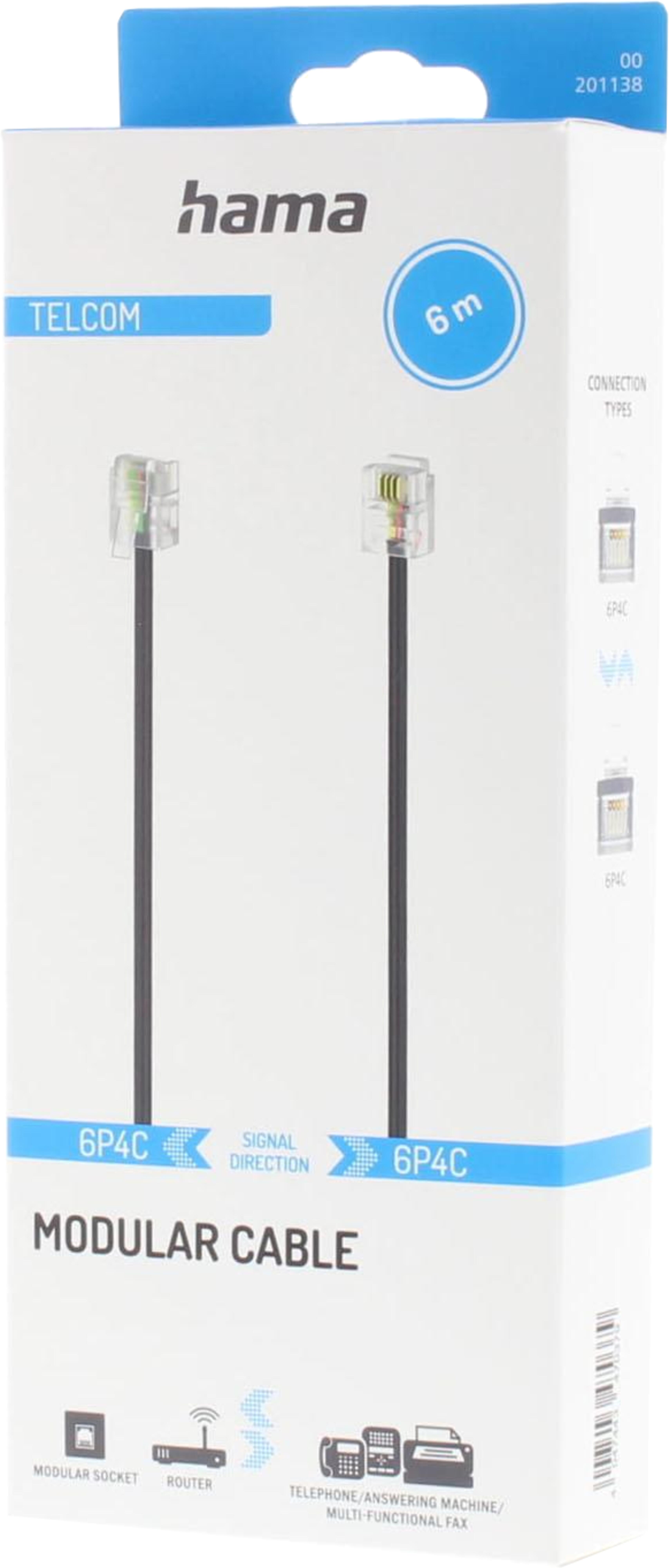 Cable RJ11/m-RJ11/m (6p4c) 1:1 6m