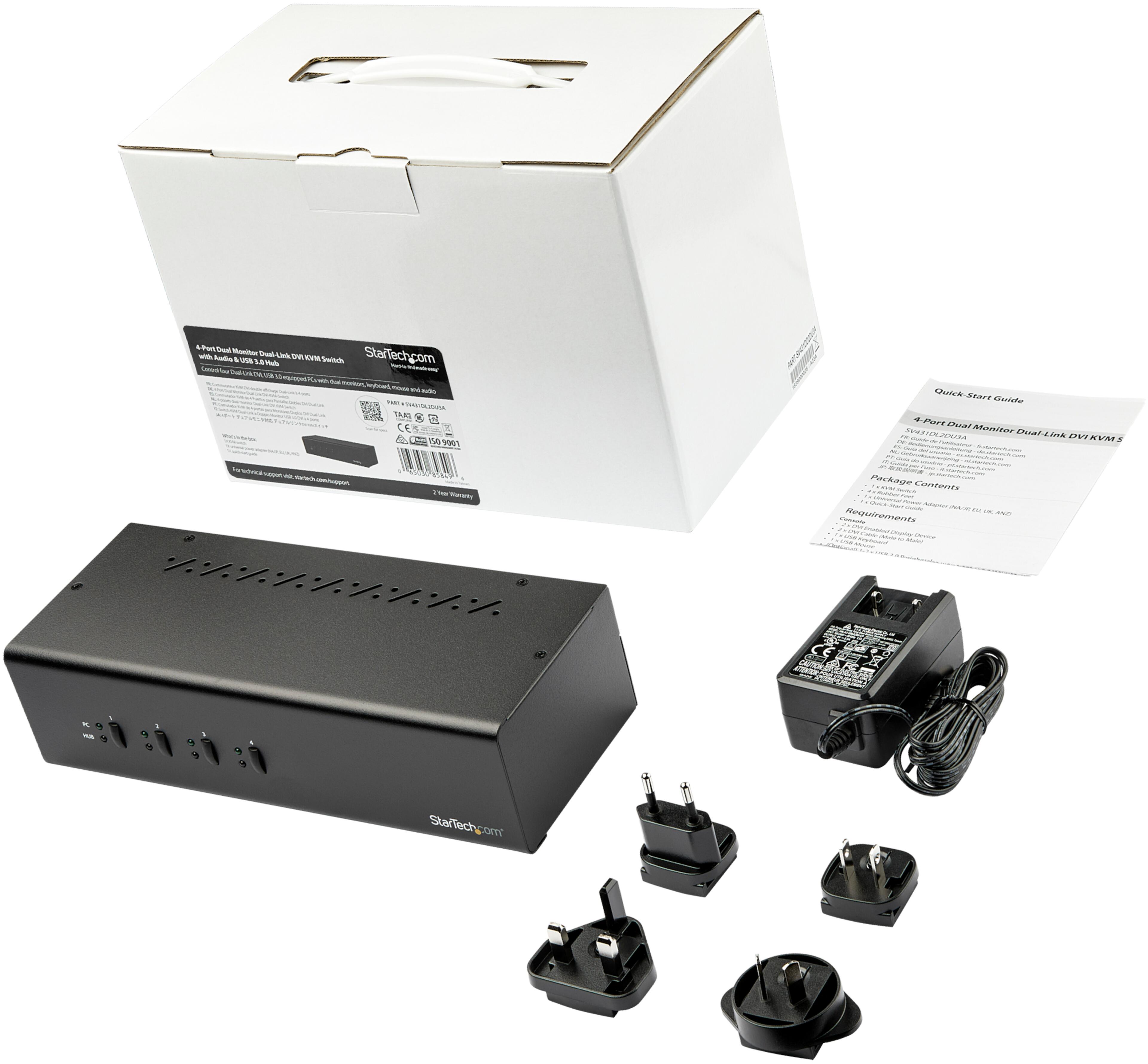 Switch KVM StarTech DVI-I dual 4 p.