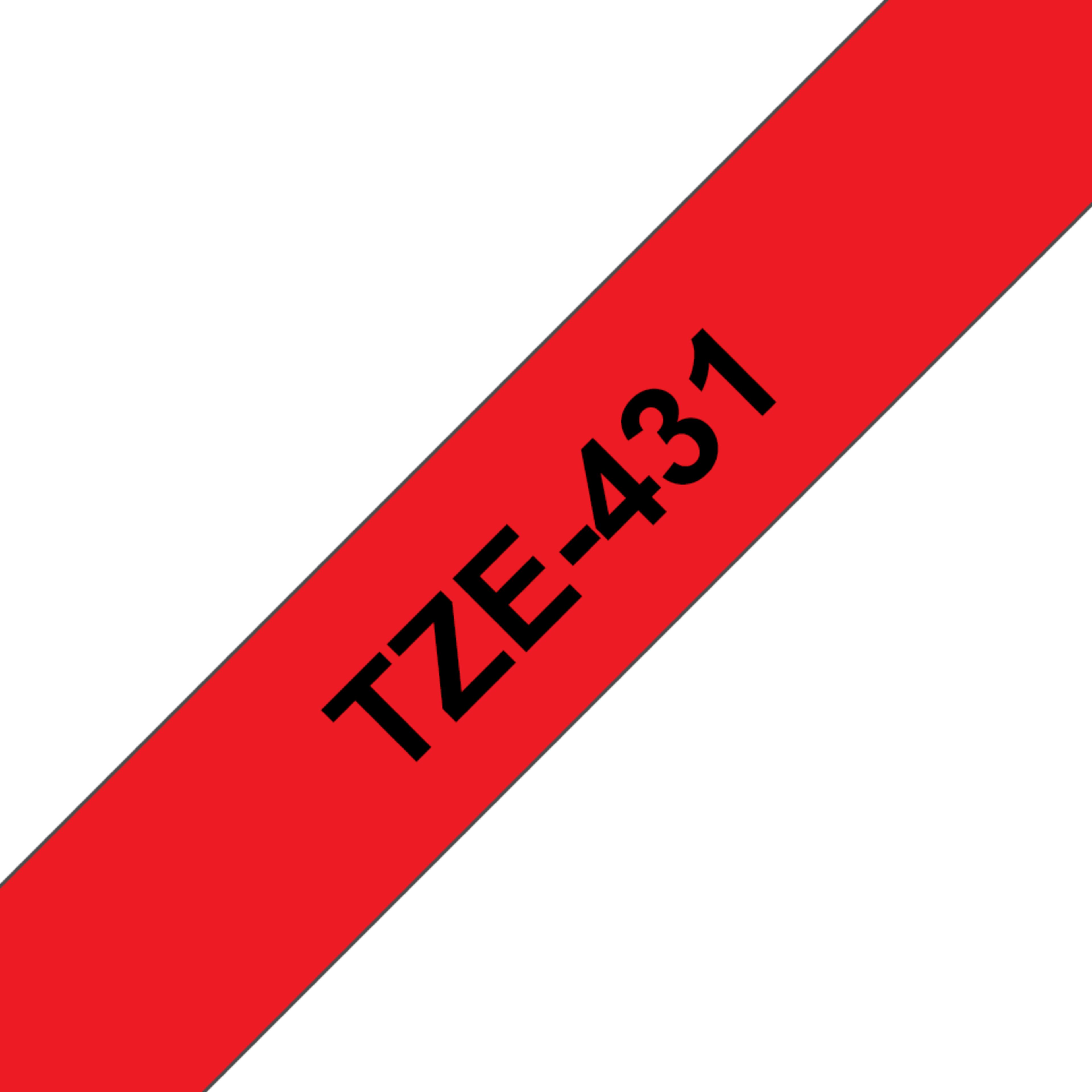 Brother TZe-431 12mmx8m Label Tape Red