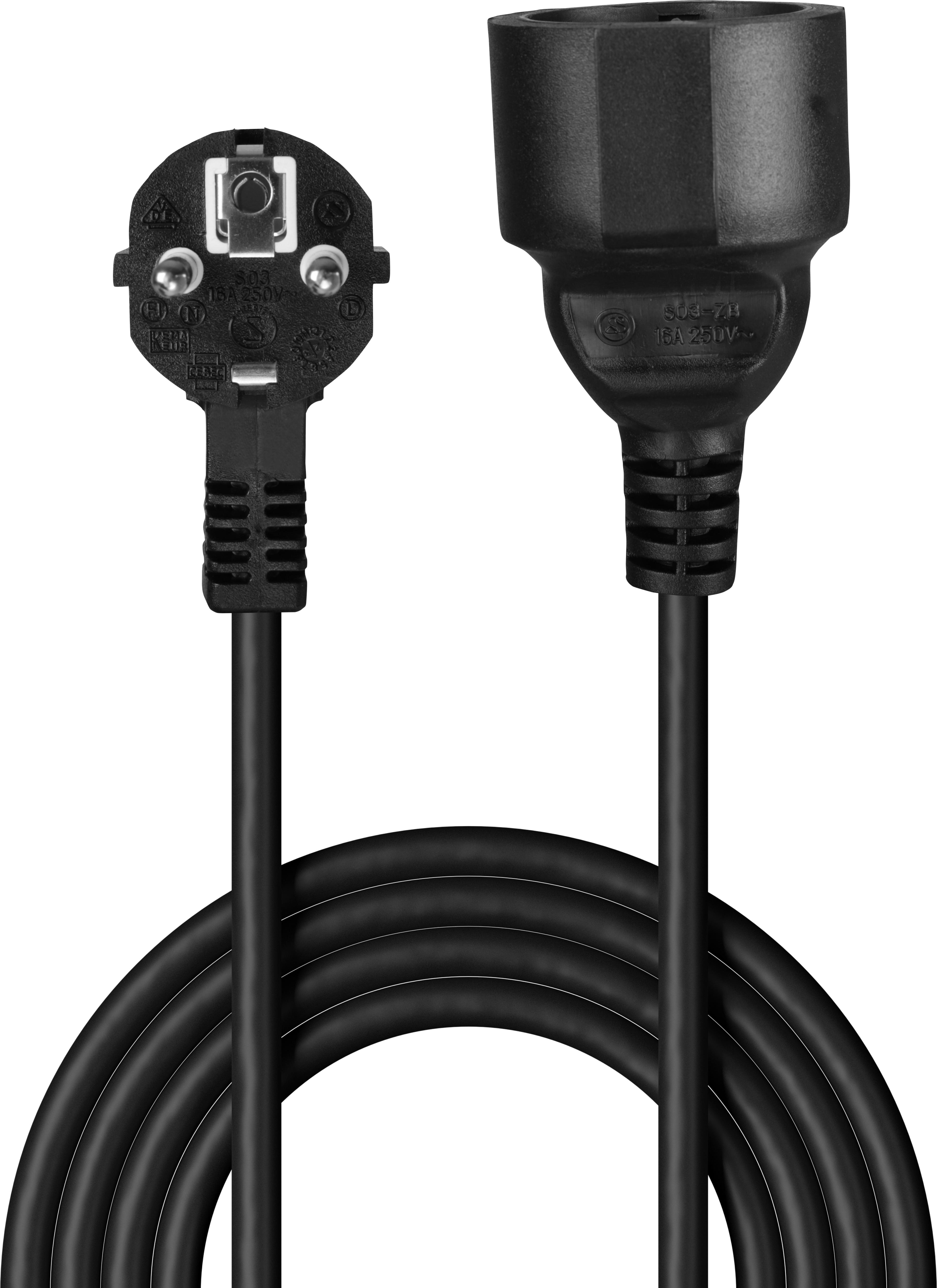 Power Cable Local/m - Local/f 5m Black