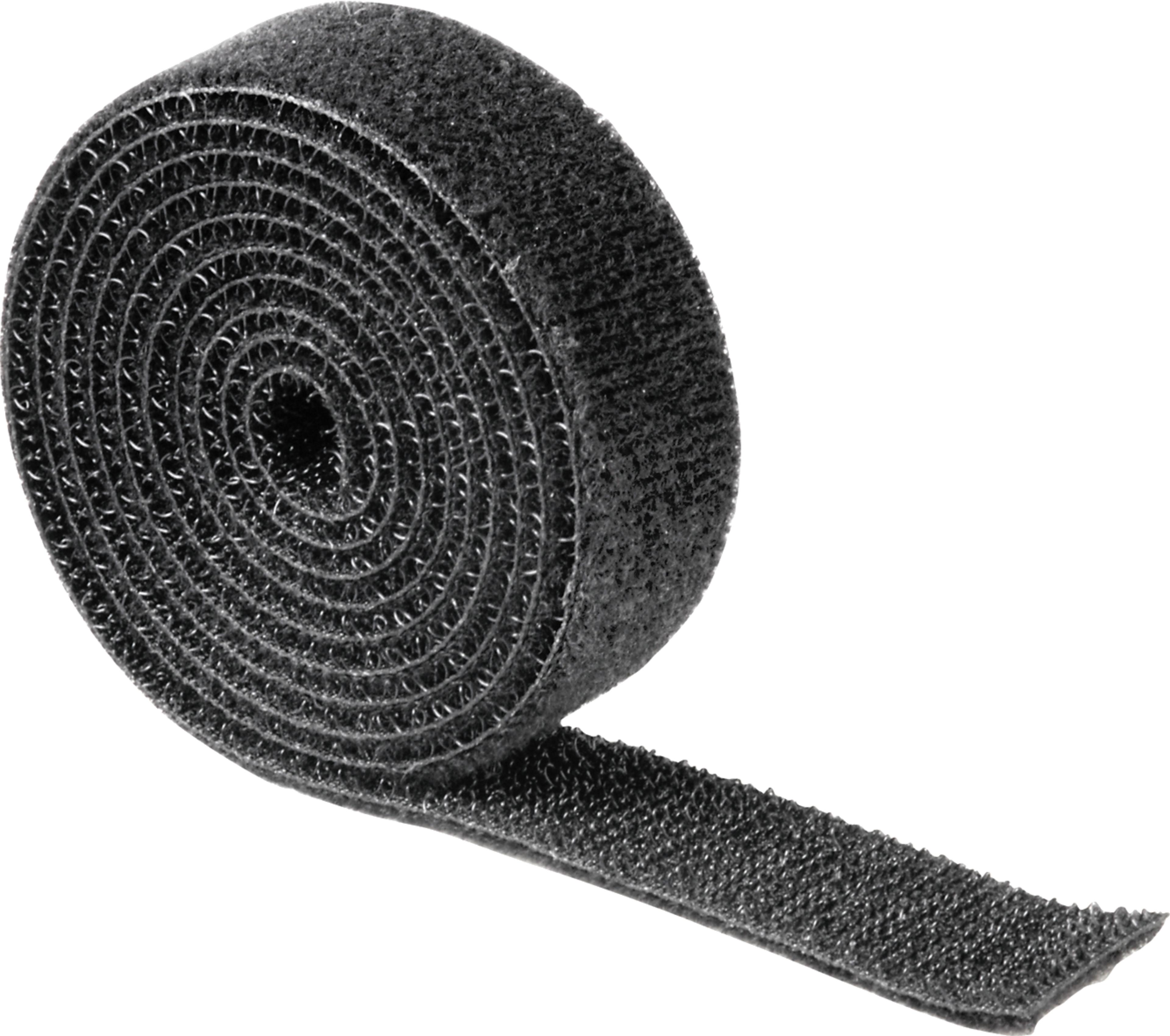 Hook-and-Loop Cable Tie Roll 1m Black