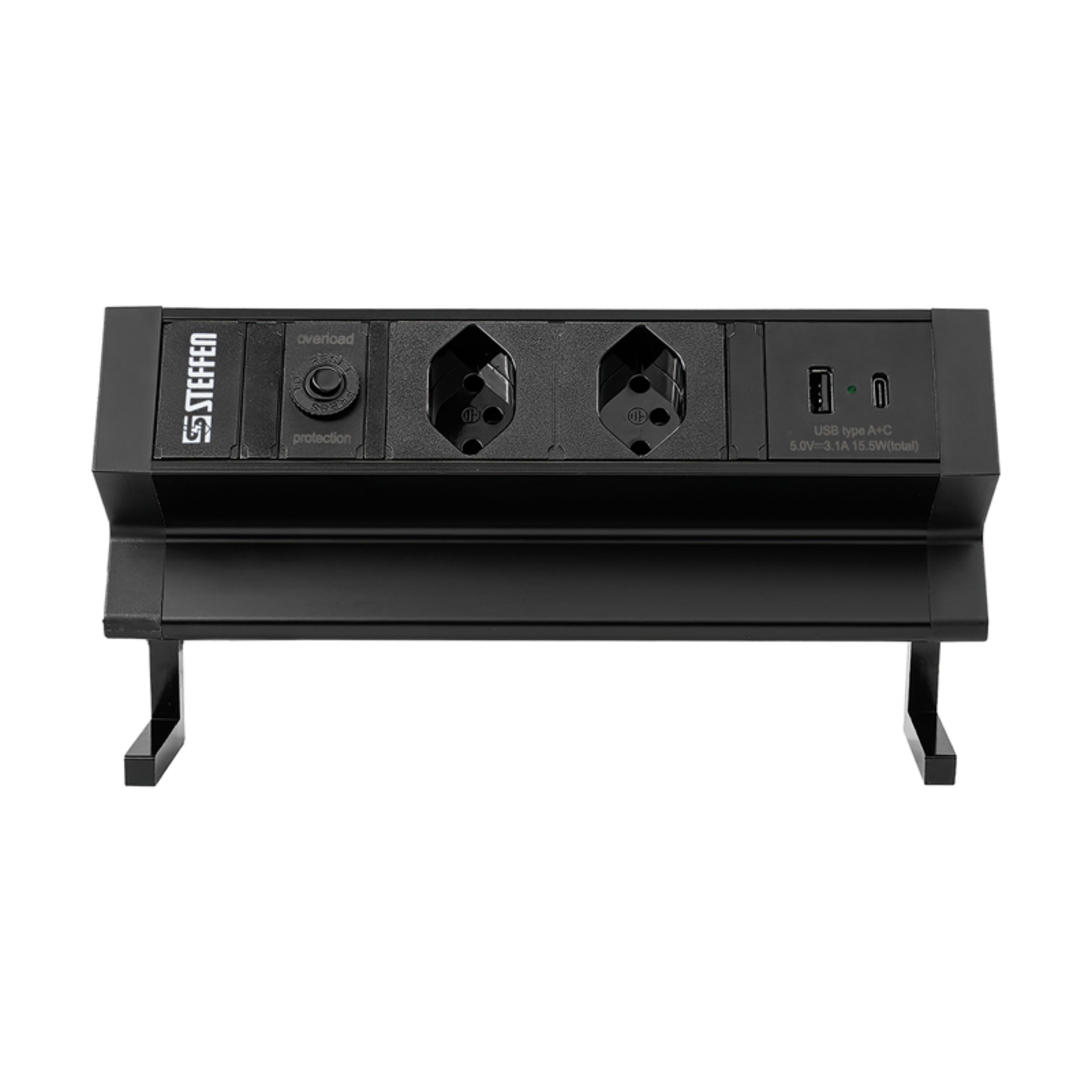 Steffen Alu DESK 2xT13 1,5 m schwarz