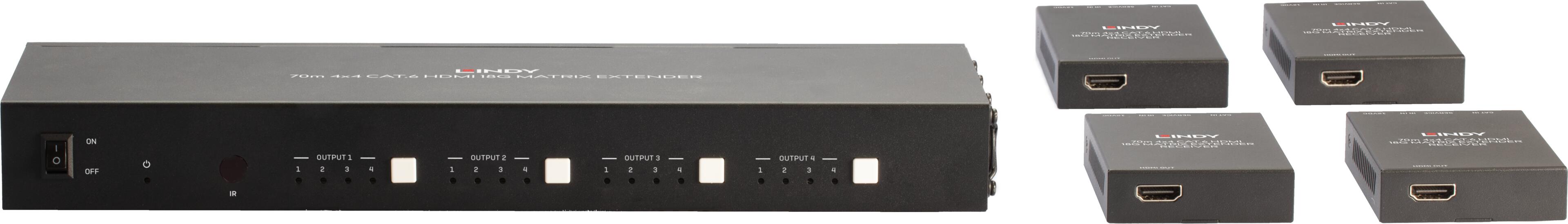 Extensor LINDY HDMI 4x4 Matrix Cat6 70 m