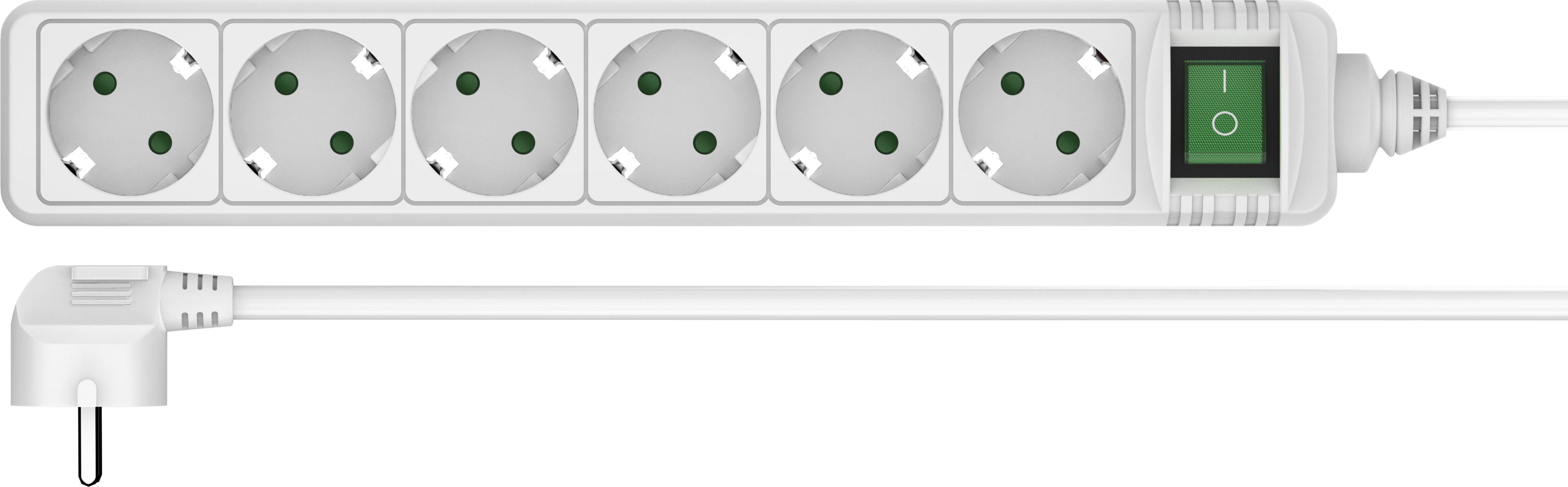 Power Strip 6-way 3m w/ Switch White