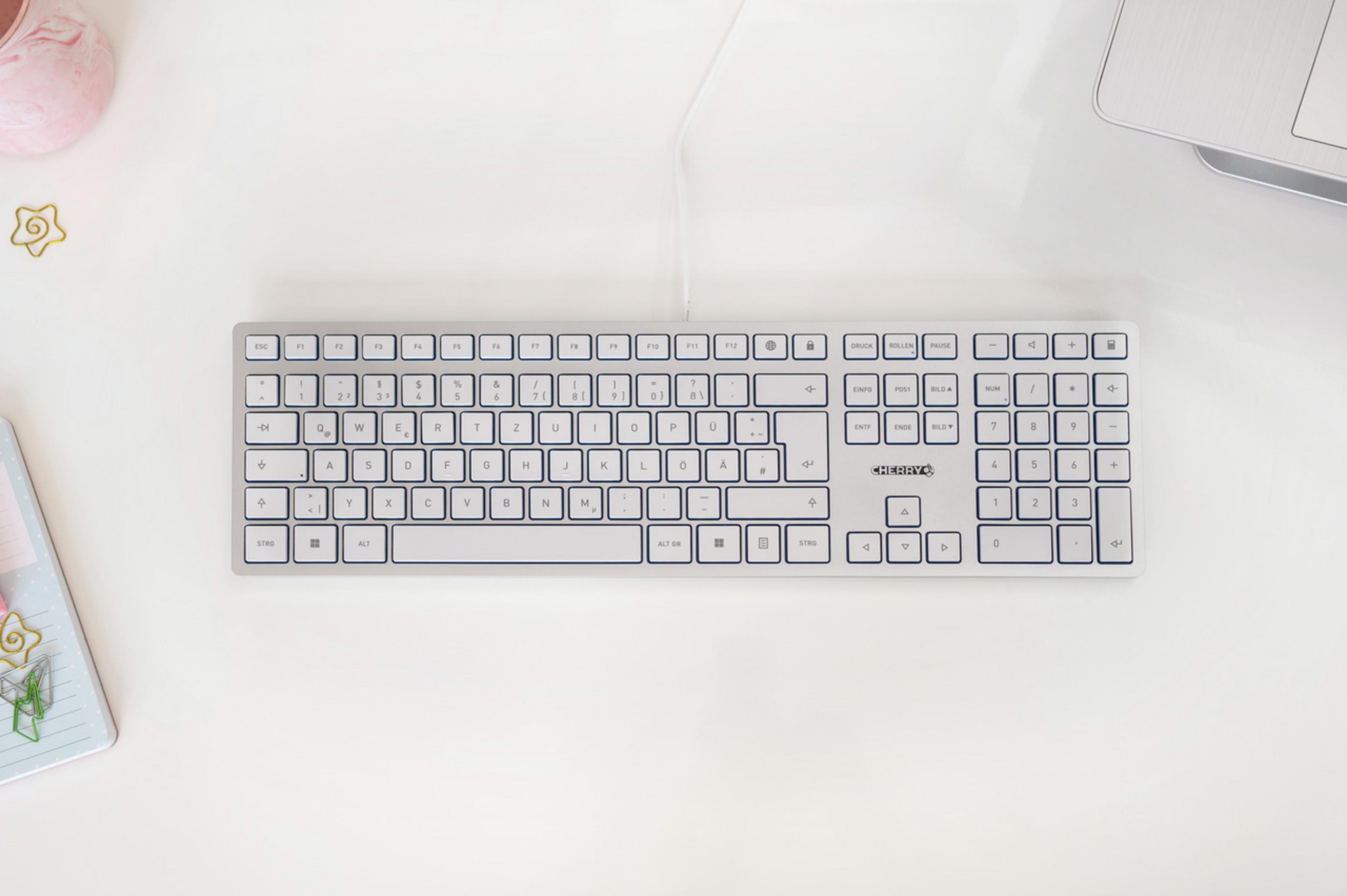 CHERRY KC 6000 SLIM Tastatur silber