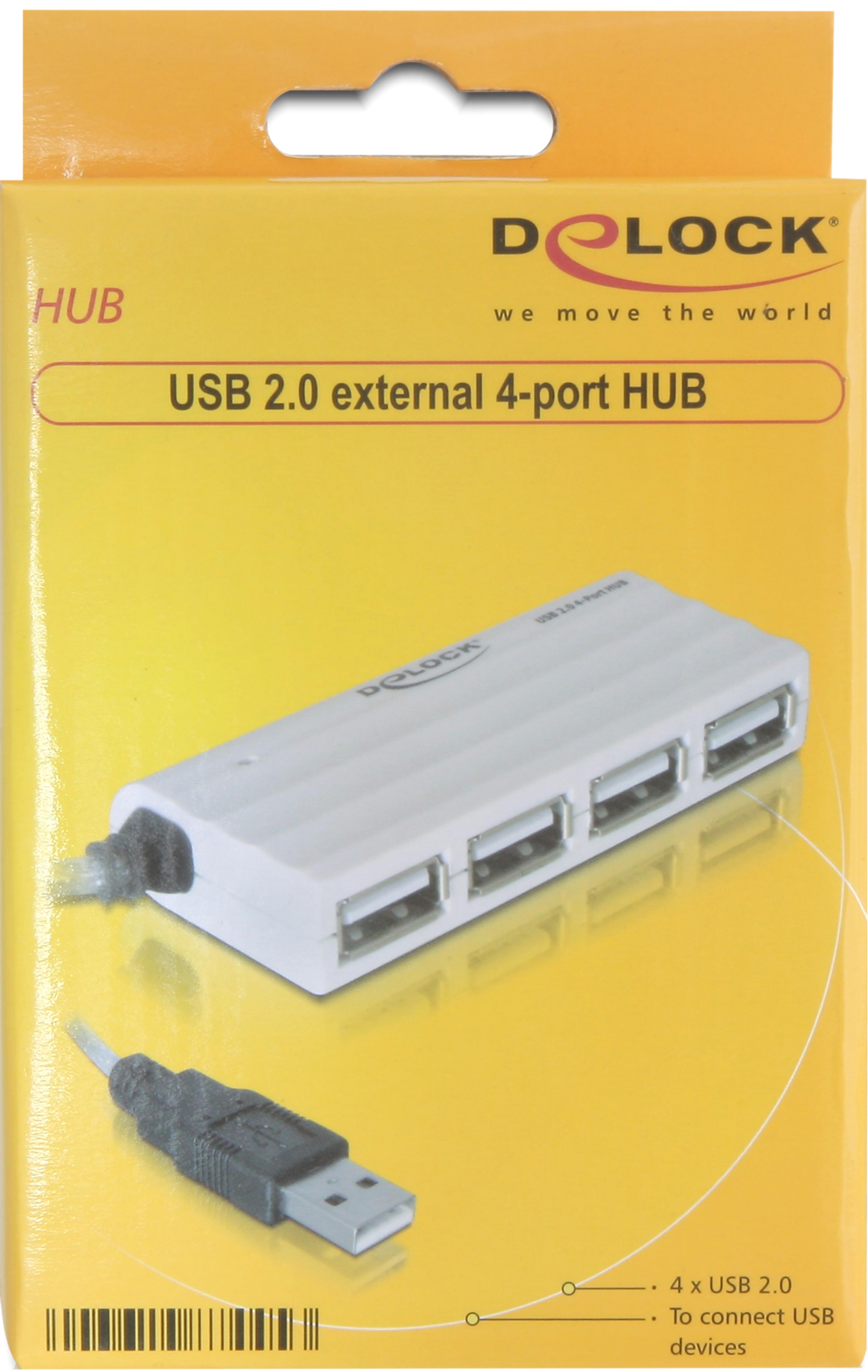 Hub USB 2.0 4 ports, blanc