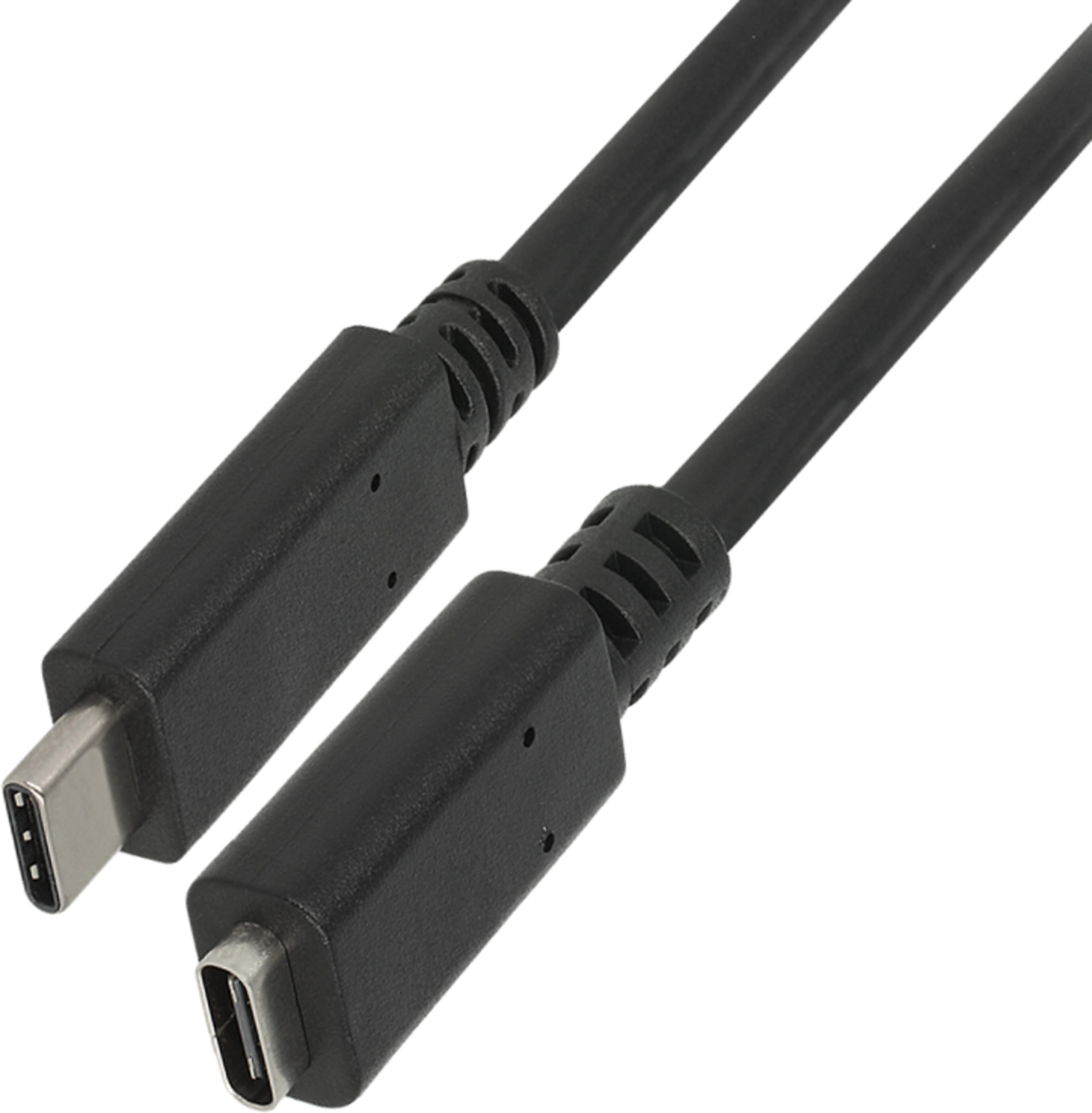 USB-C 3.0 m/f kábel 1,5 m, fekete