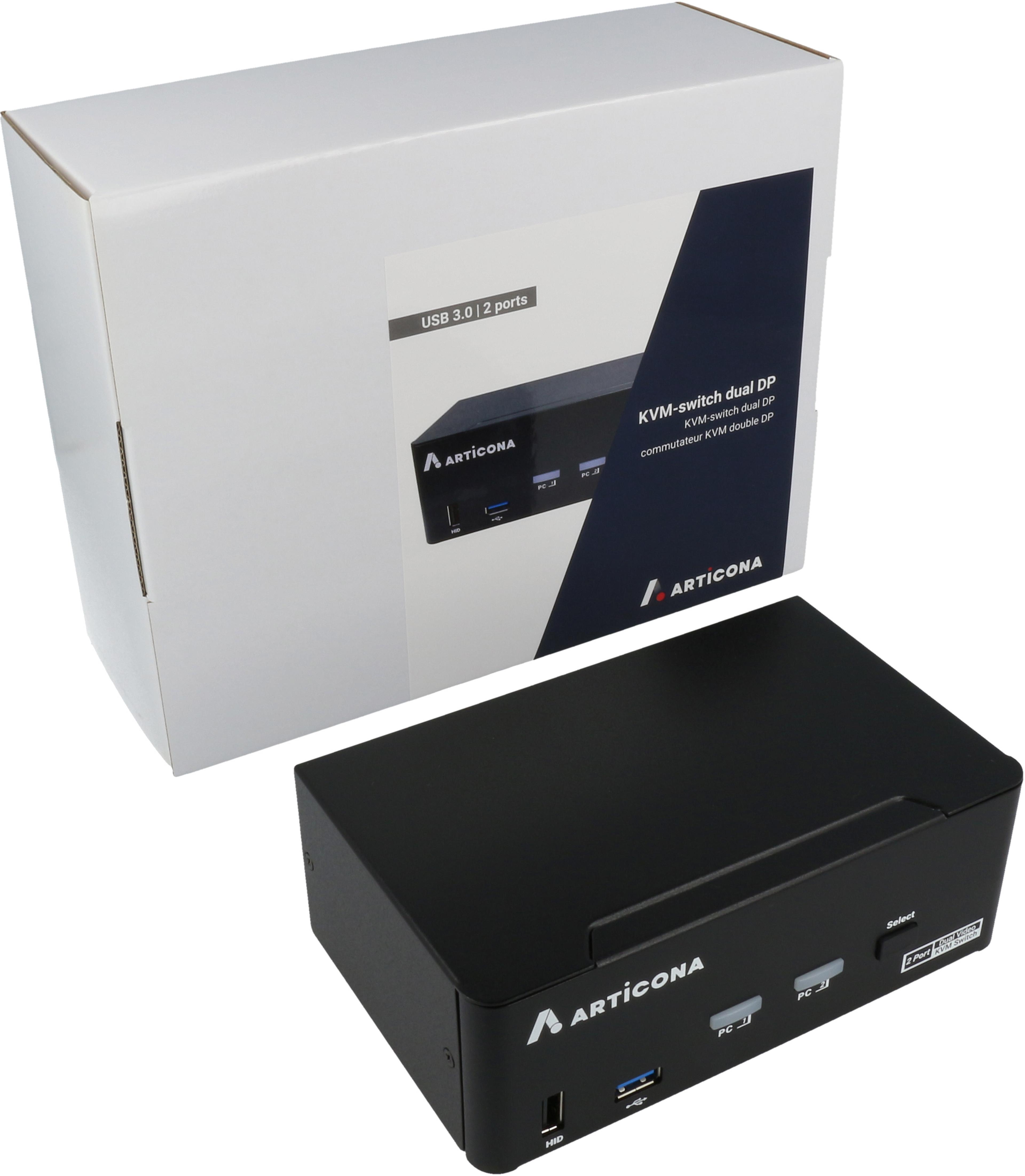 Prepínač KVM ARTICONA DP DualHead 2port.