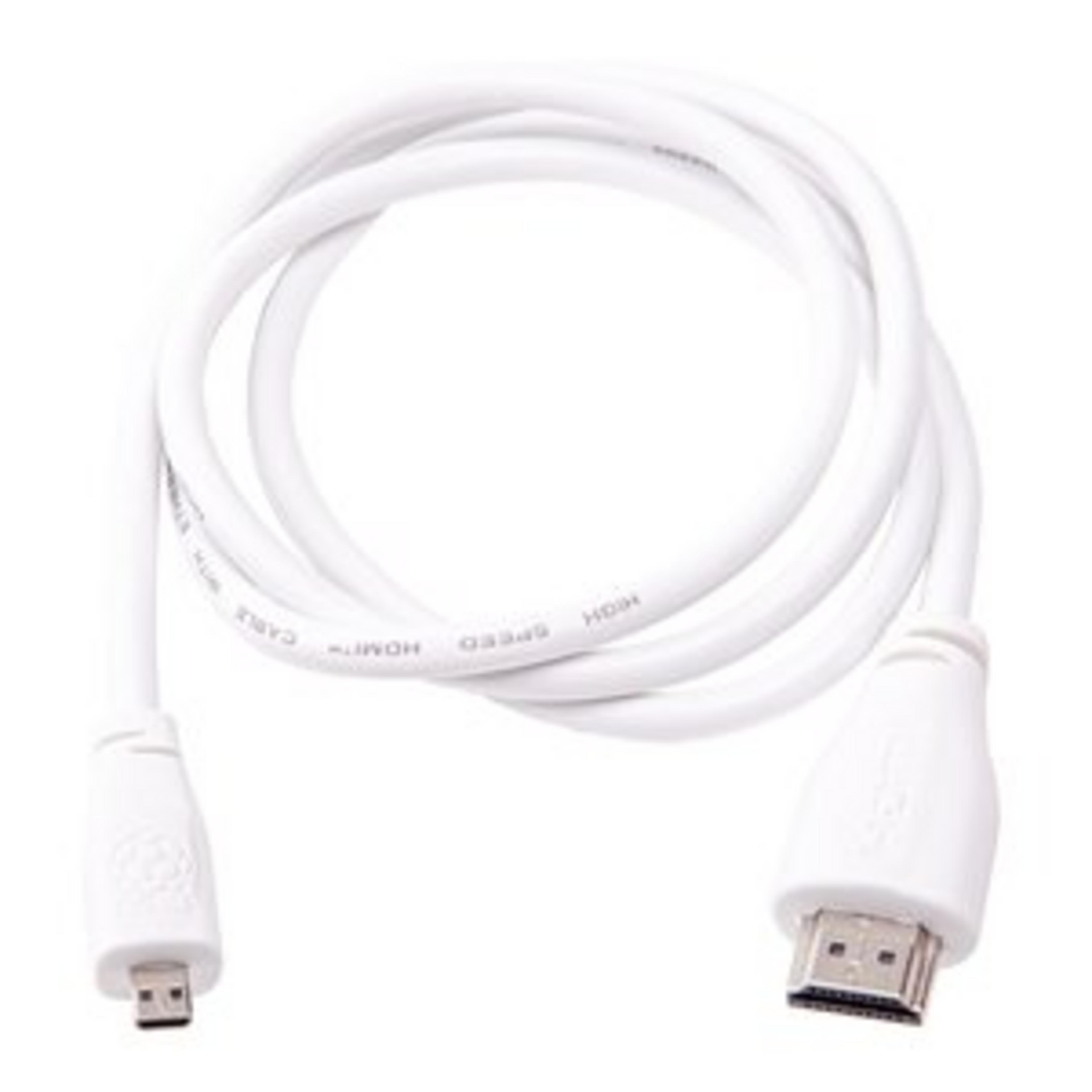 Raspberry Pi 4 Micro HDMI 1m Cable White