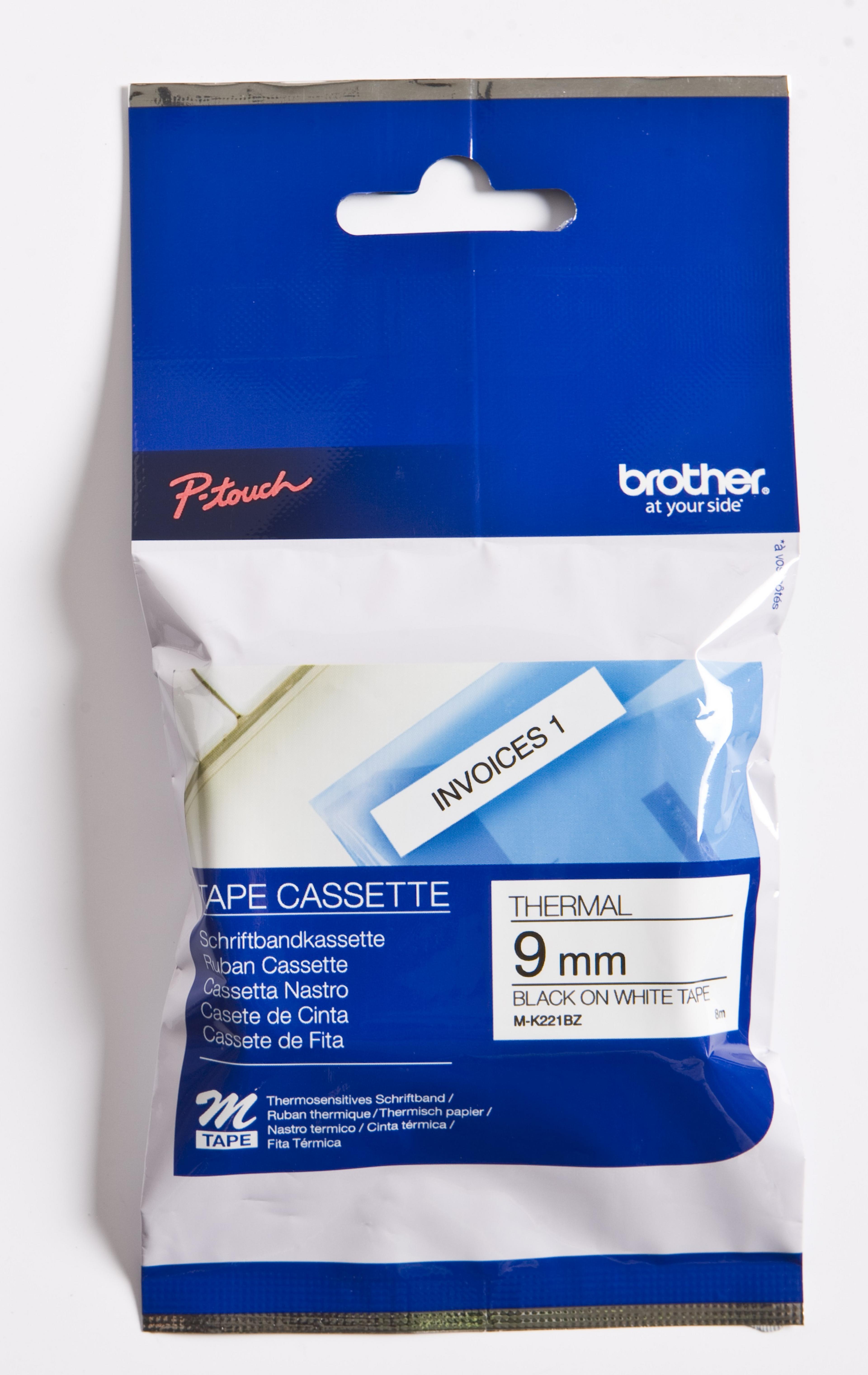 Brother M-K221 9mmx8m Schriftband weiß