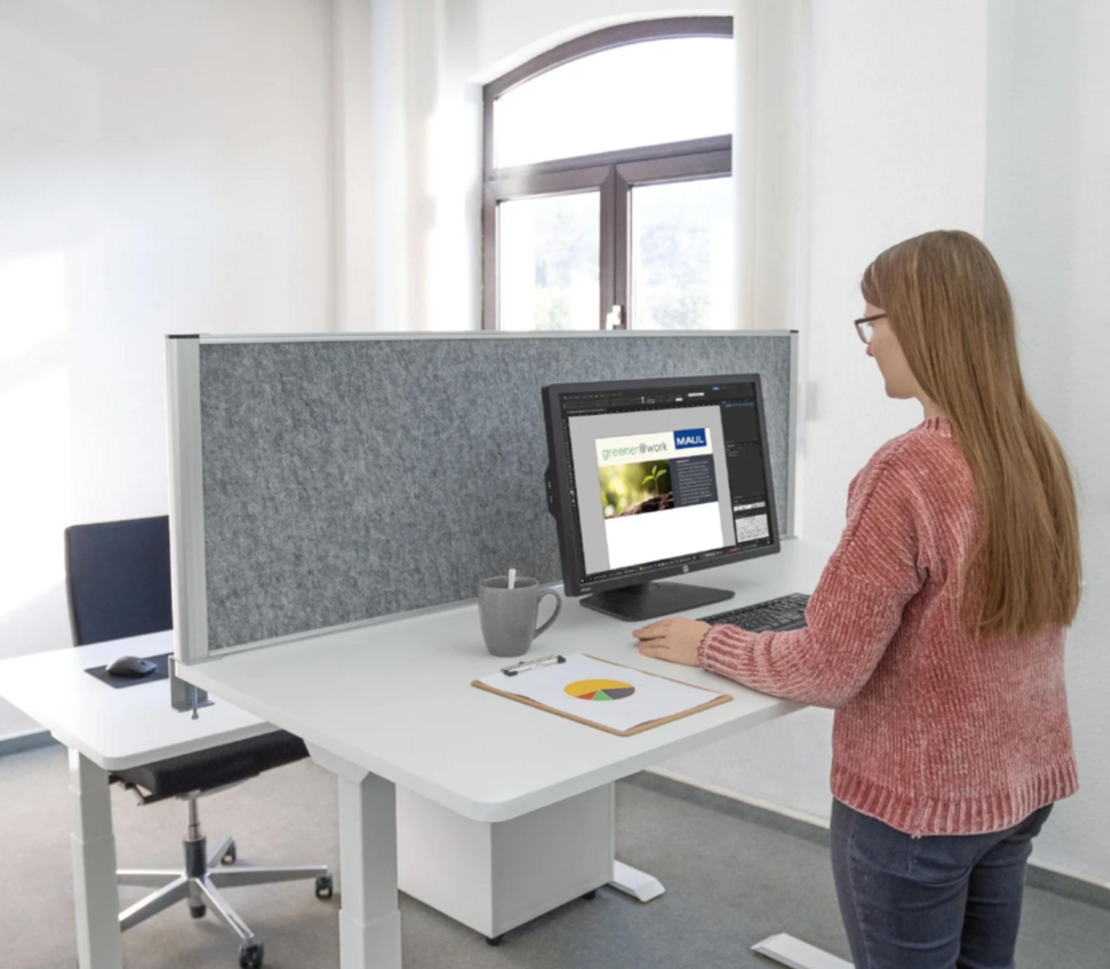 MAULconnecto 120x50 cm Tisch-Trennwand