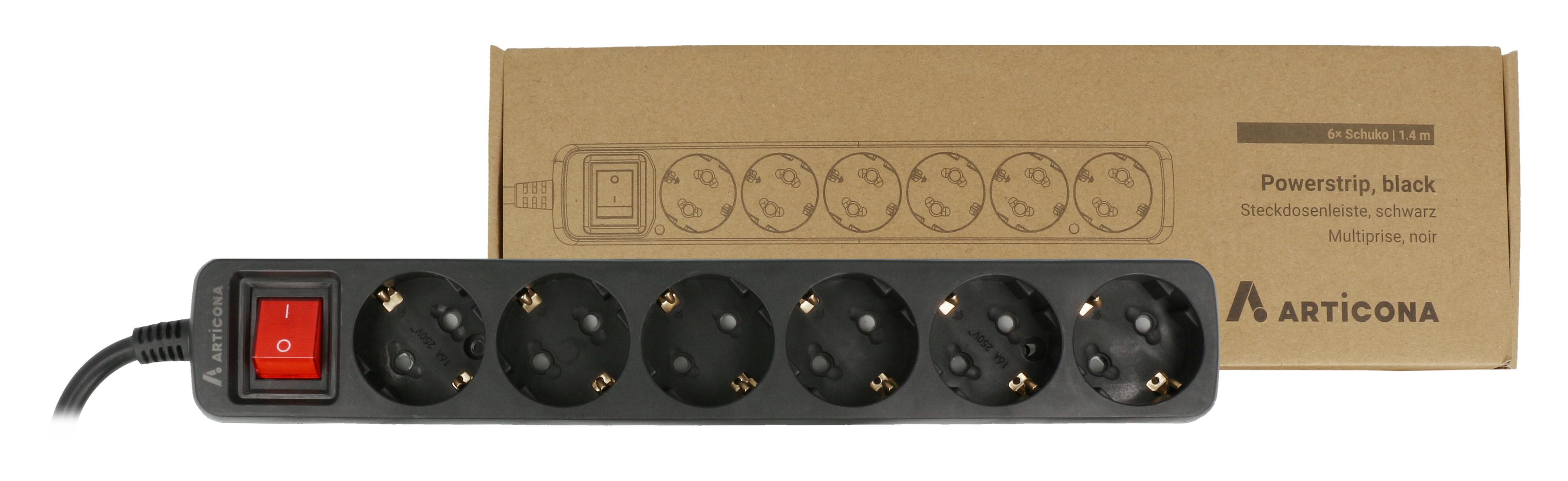 Steckdosenleiste 6fach 1,4 m Schalter