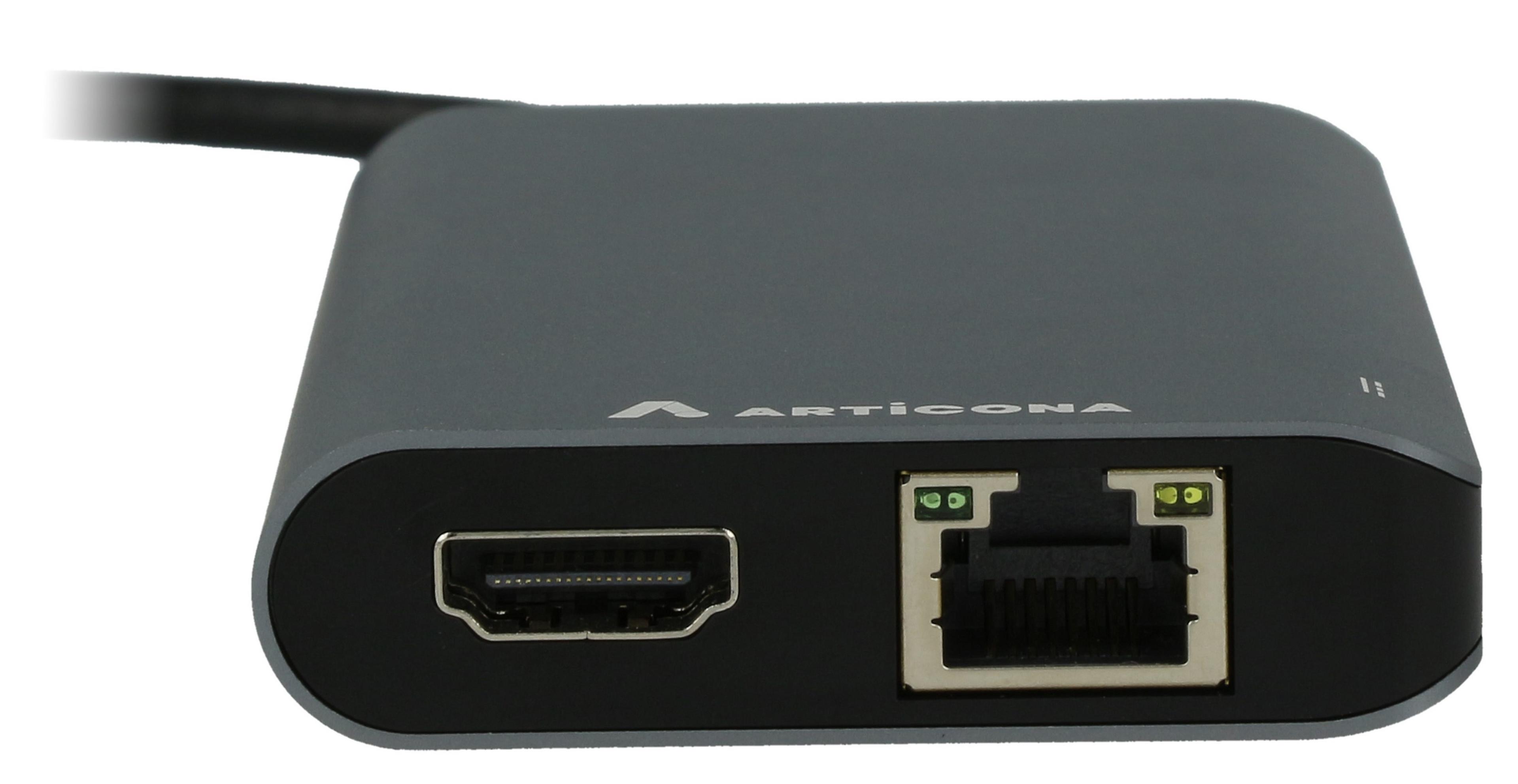 Adapter USB Typ C - HDMI/DP/RJ45/USB/SD