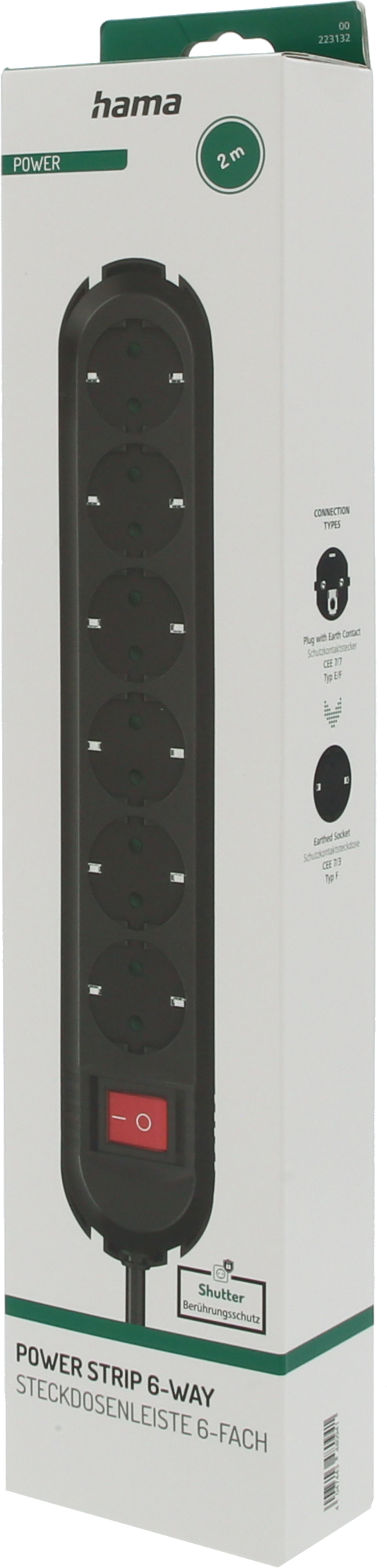 Power Strip 6-way 2m w/ Switch