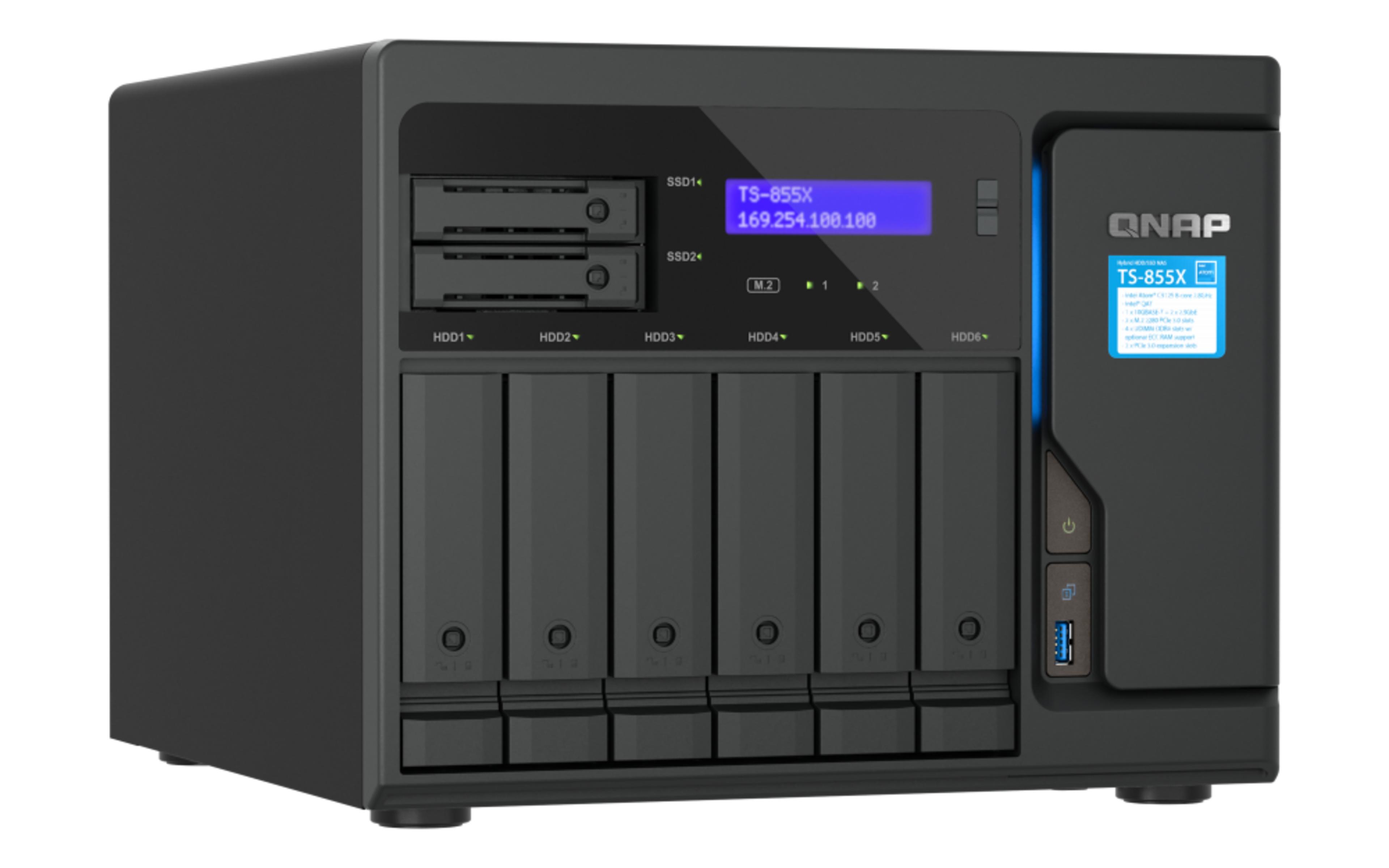 NAS 8 baies QNAP TS-855X 8 Go