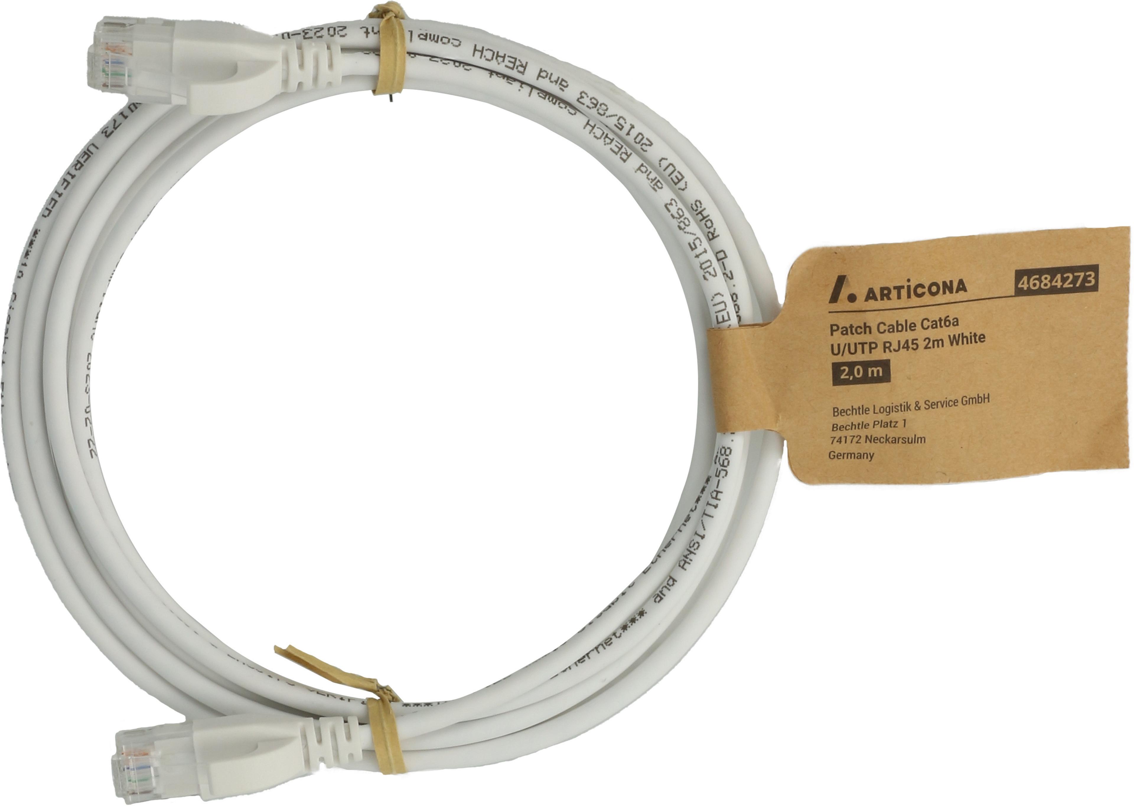 Patchkabel RJ45 U/UTP Cat6a 5 m weiß