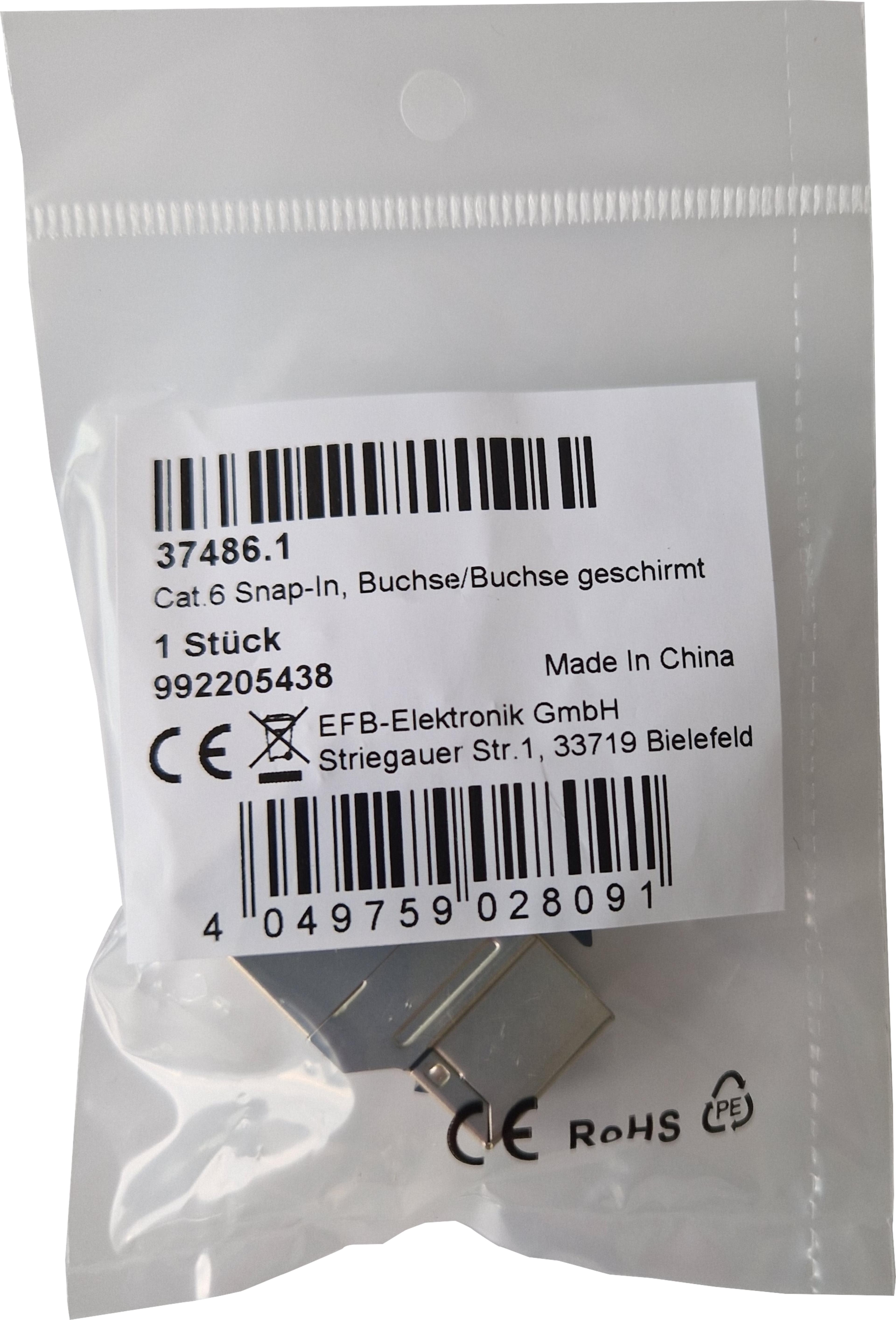 Keystone Jack 1x RJ45/f-f STP Cat6