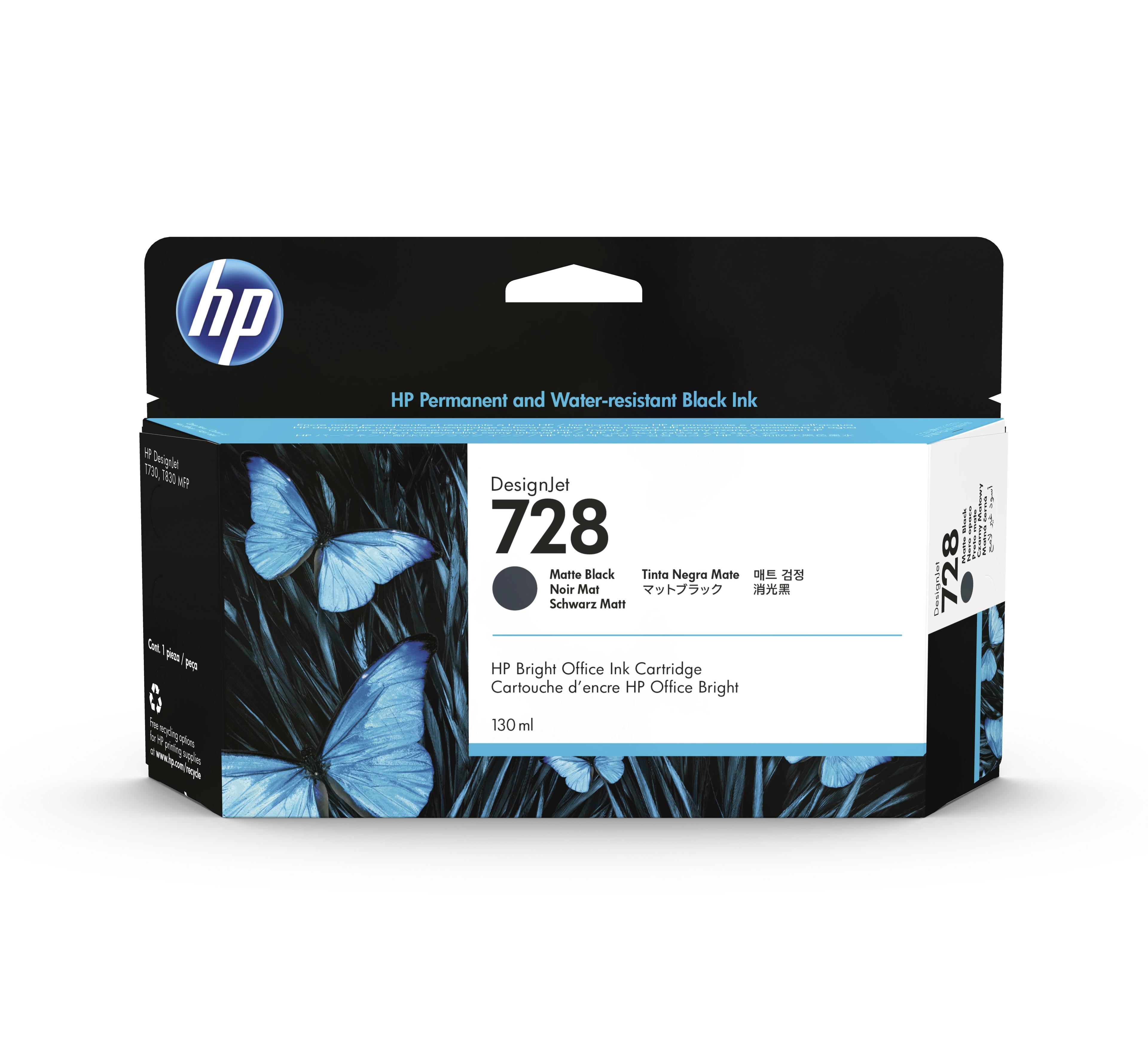 HP 728 Tinte mattschwarz 130 ml