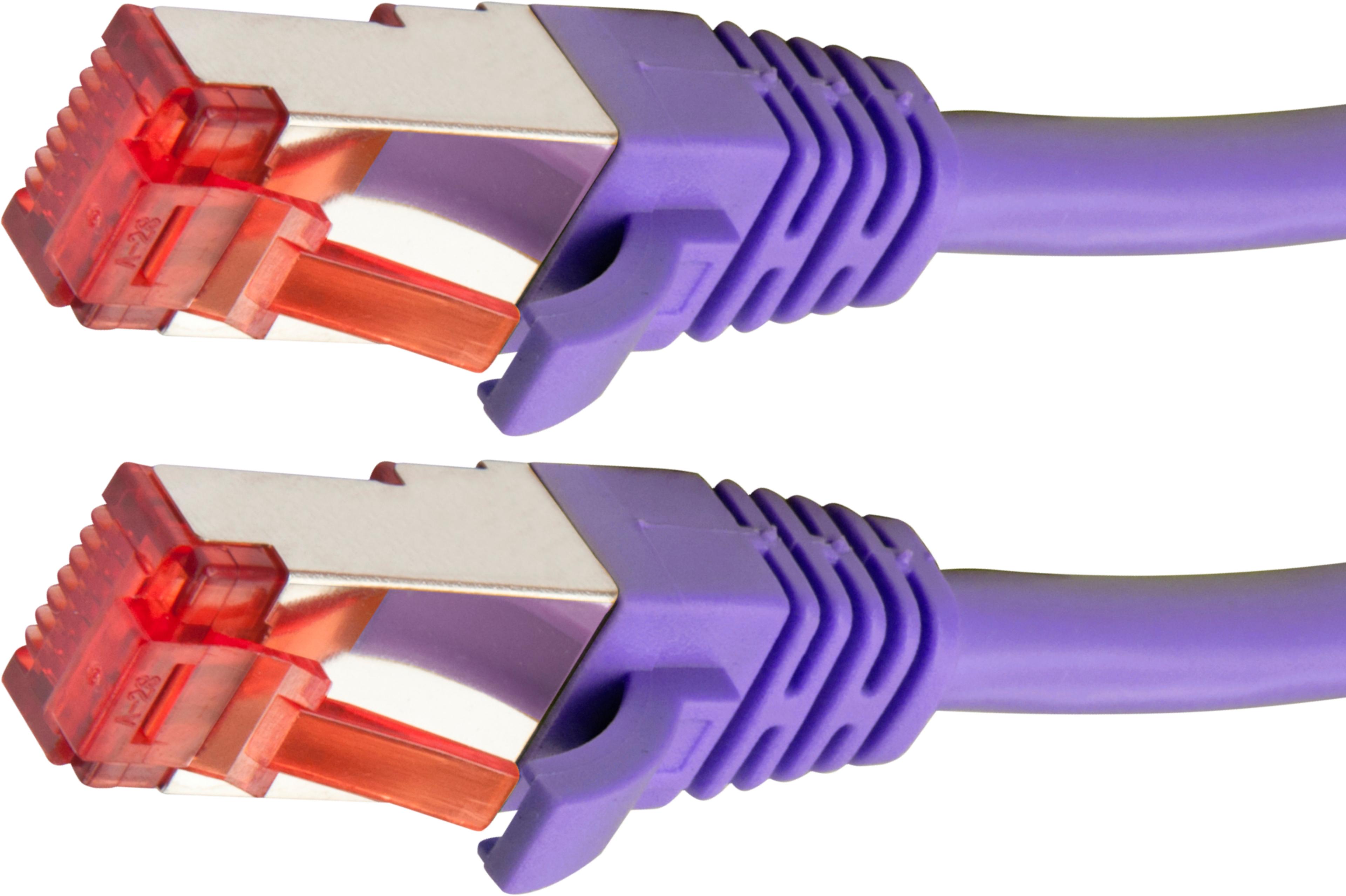 Patch Cable RJ45 S/FTP Cat6 0.5m Purple
