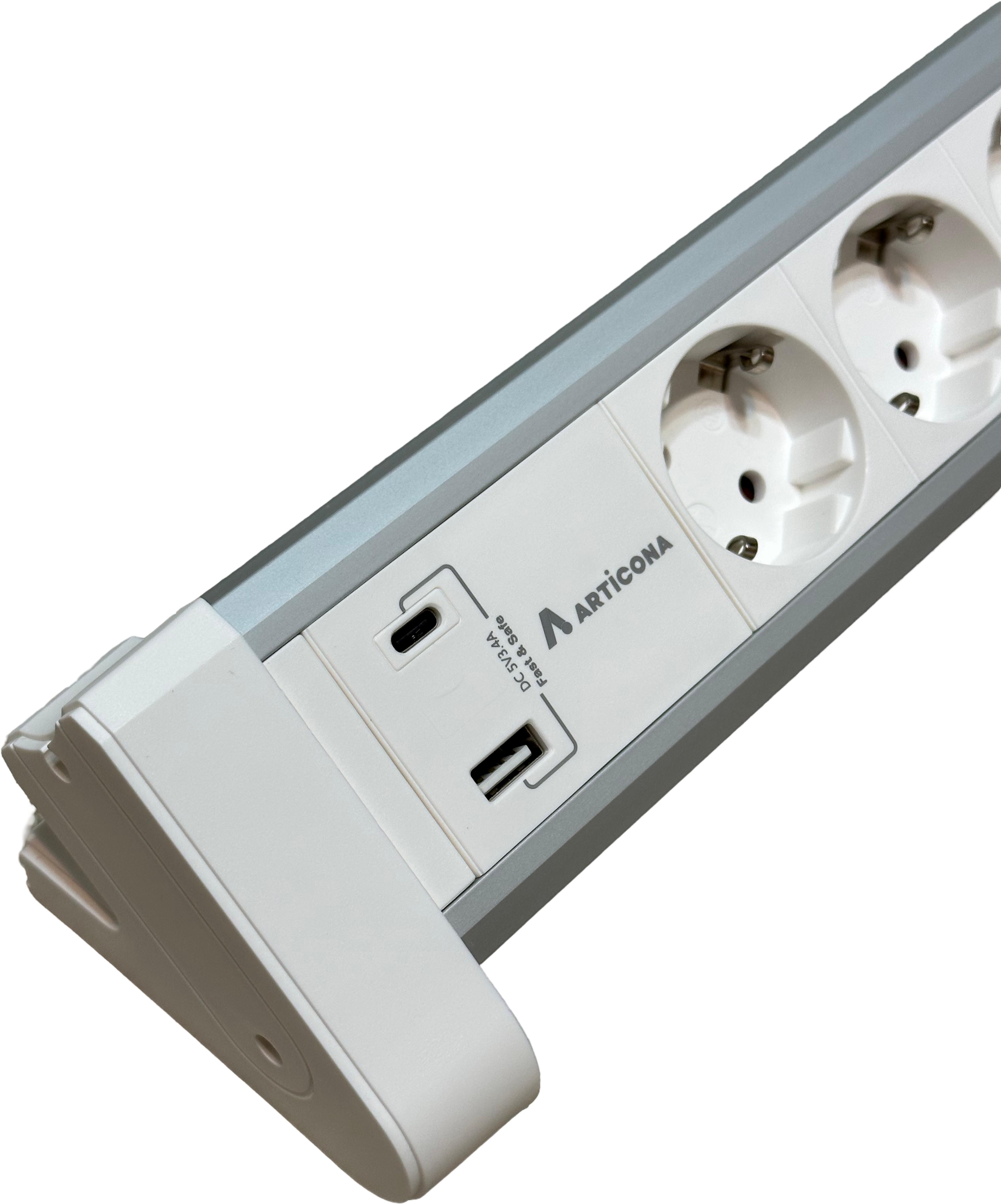 Steckdosenleiste 6fach + 2x USB A/C 1,4m
