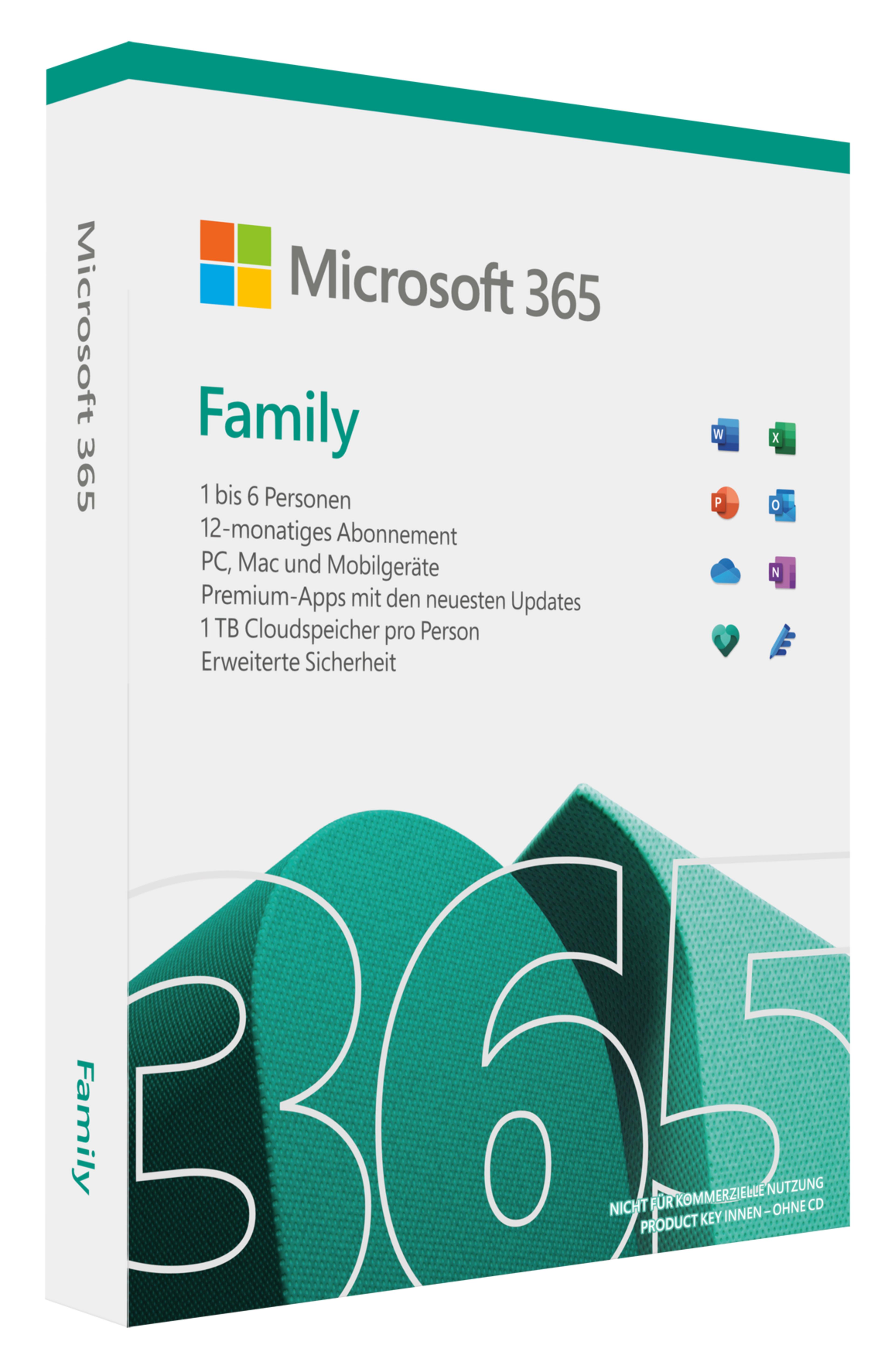 Microsoft M365 Family 1 License Medialess