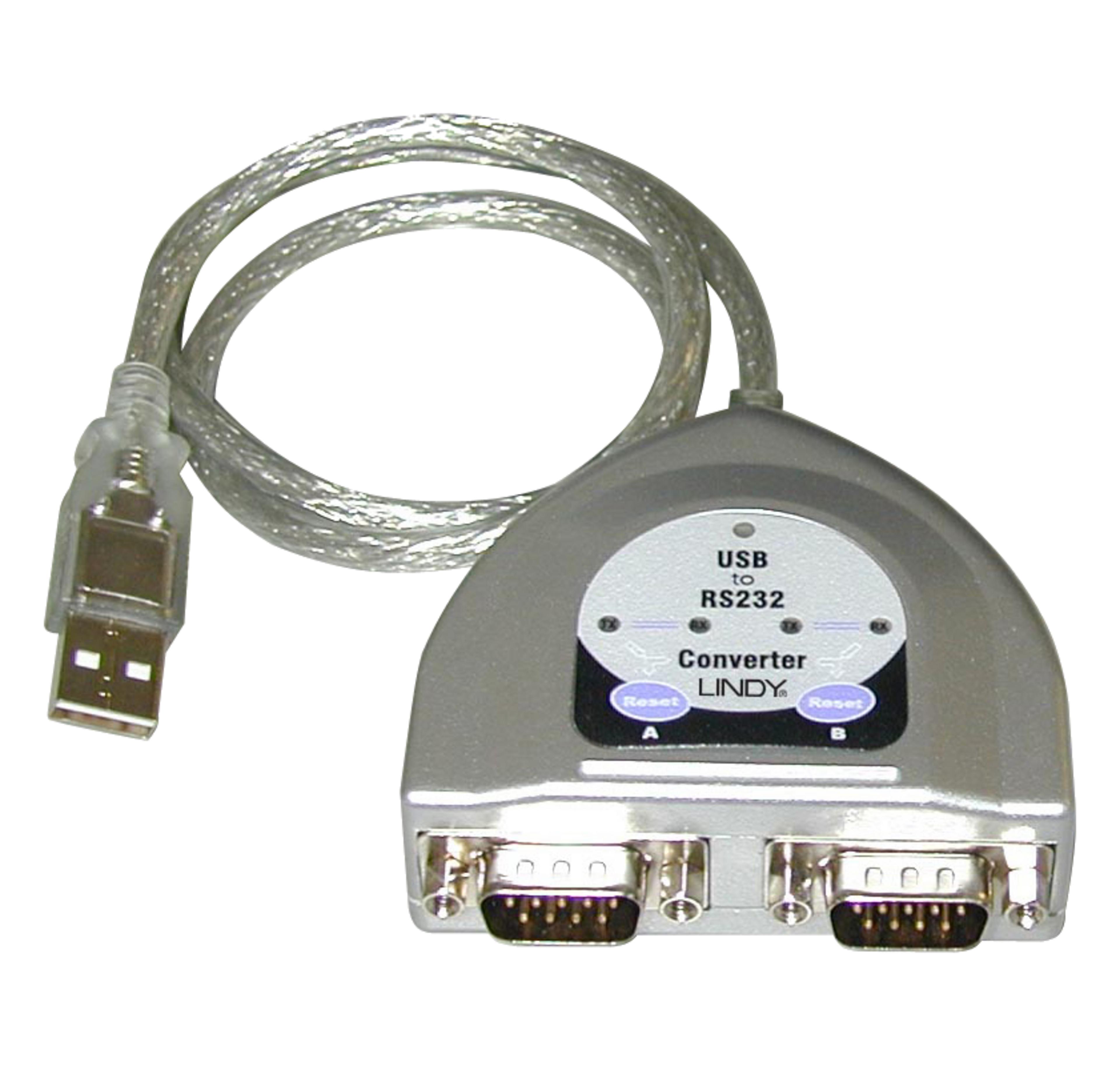 Adapter 2xDB9St (RS232)-USB TypASt 0,6 m