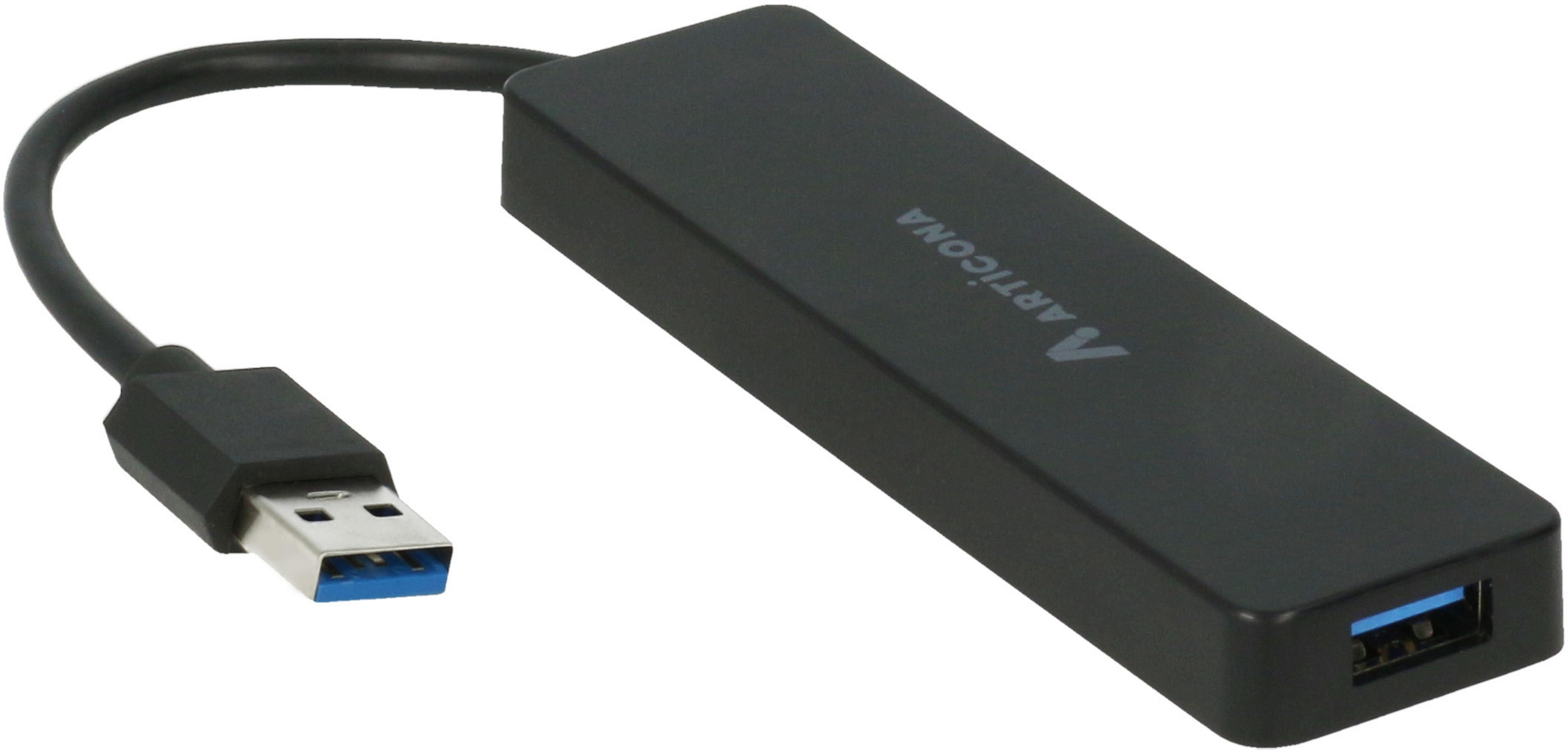 ARTICONA USB 3.0 hub 4 portos, fekete
