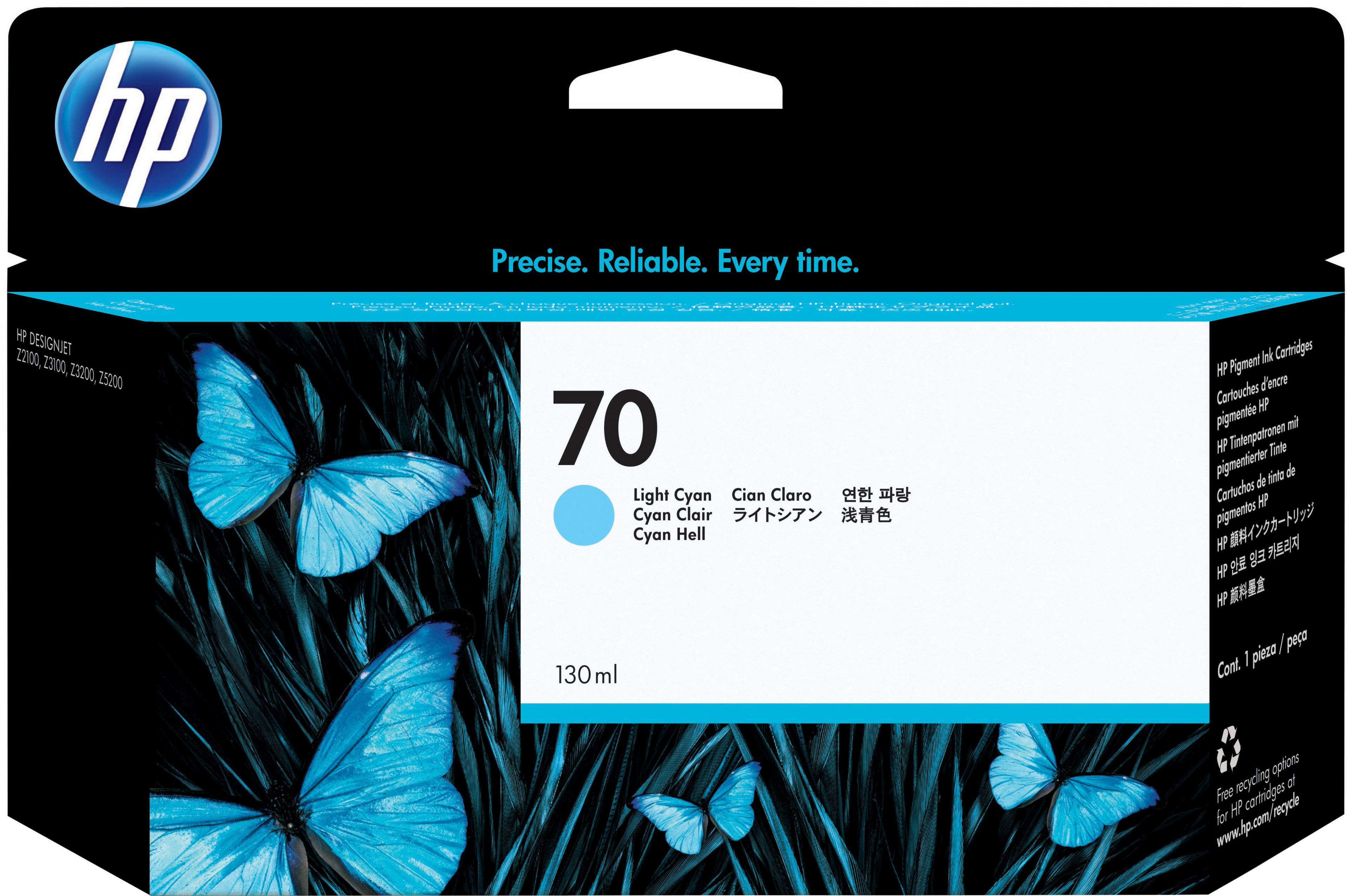 Encre HP 70 130 ml, cyan clair