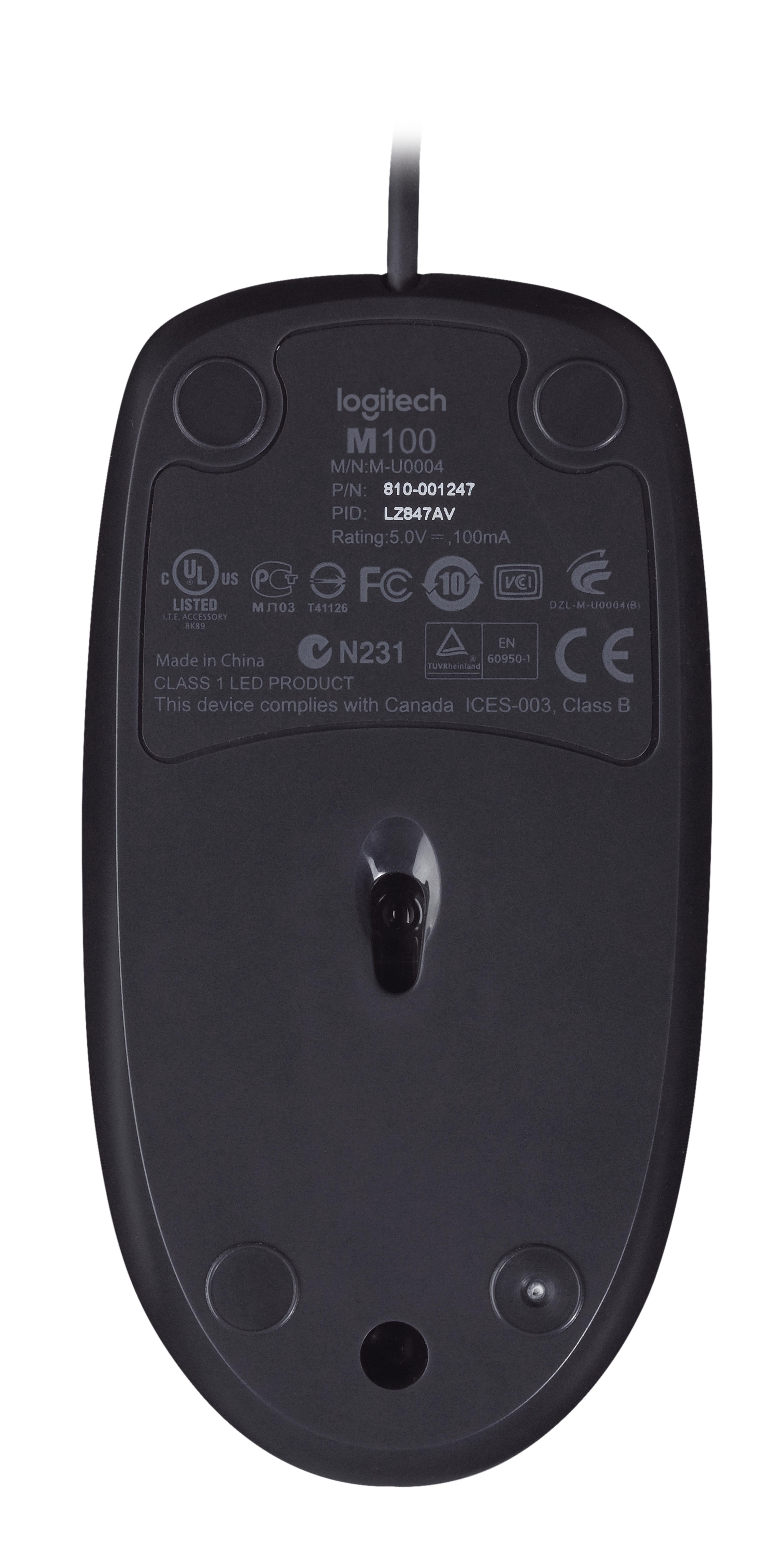 Logitech M100 Mouse Black