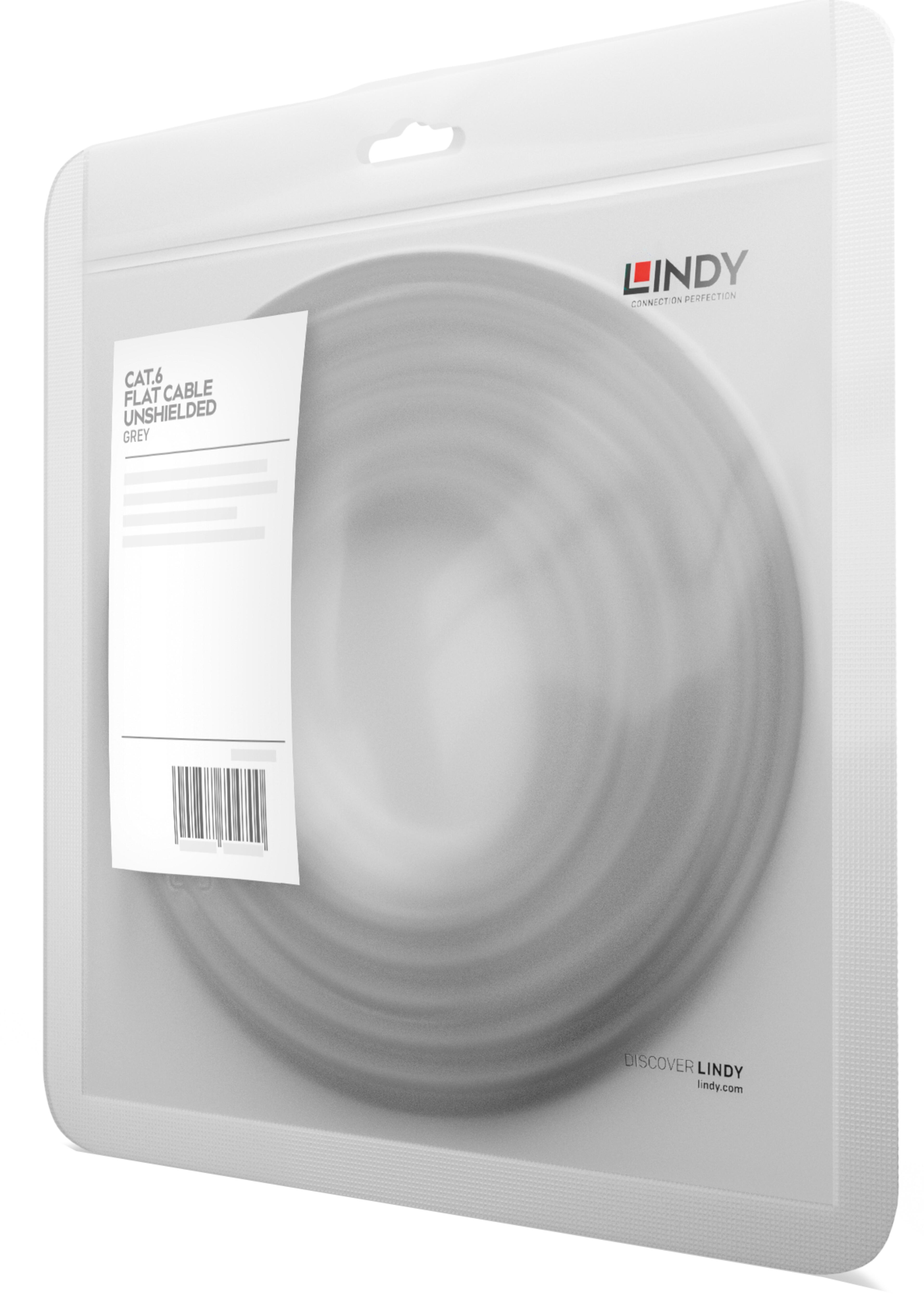 Patch Cable Flat RJ45 U/UTP Cat6 2m Grey