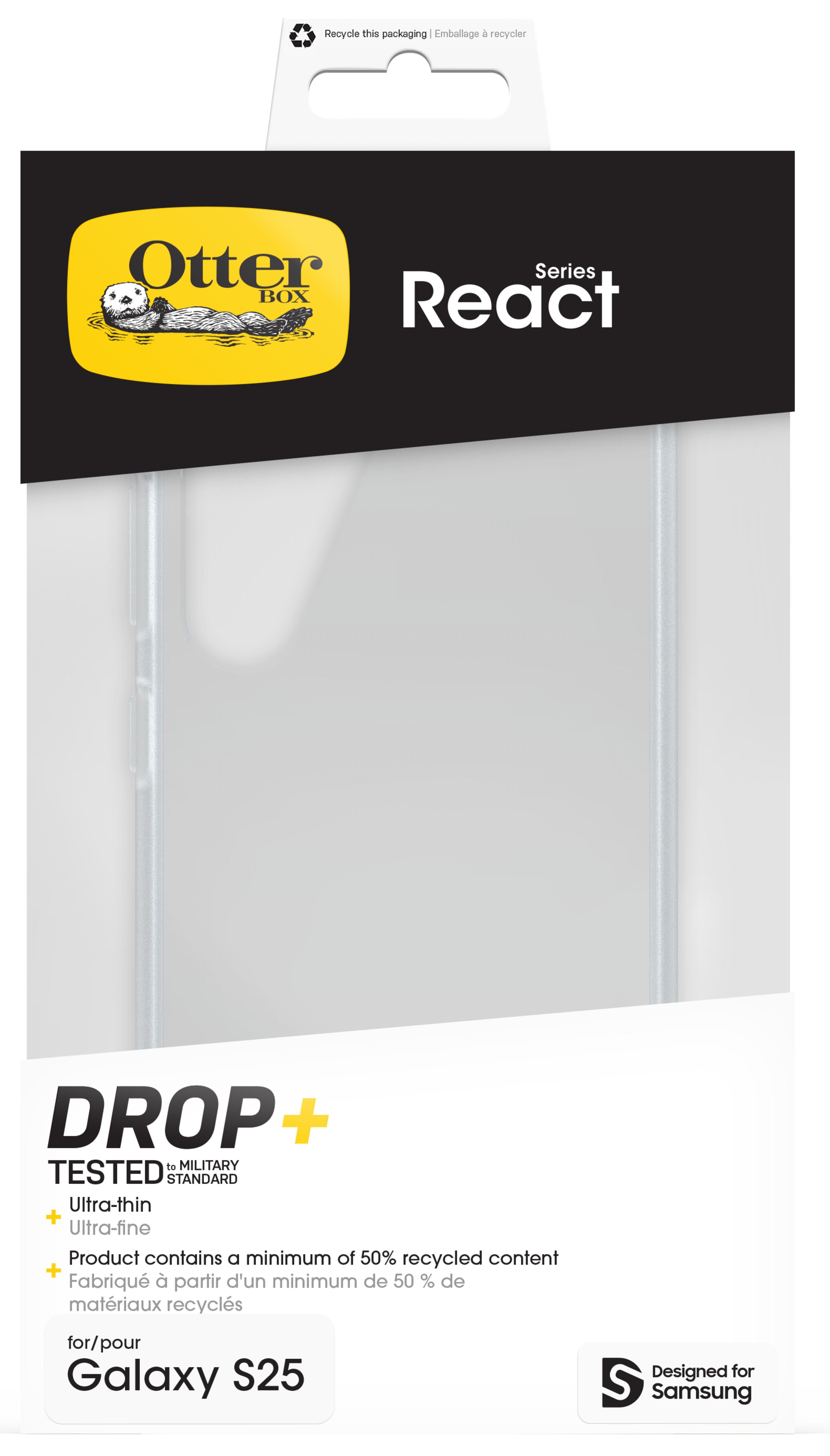 OtterBox React Galaxy S25 Case Clear