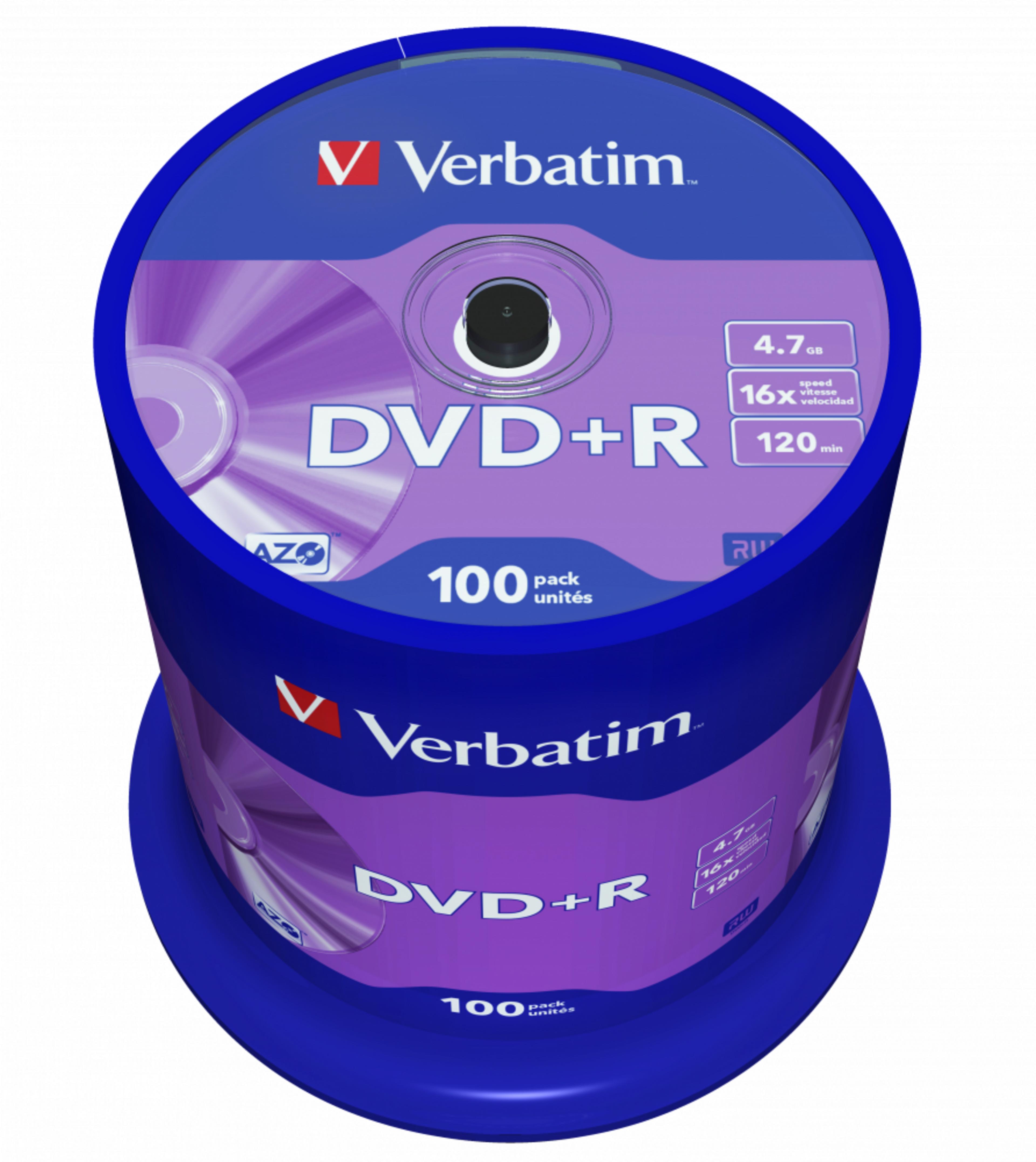 Verbatim DVD+R 4.7GB 16x SP 100-pack