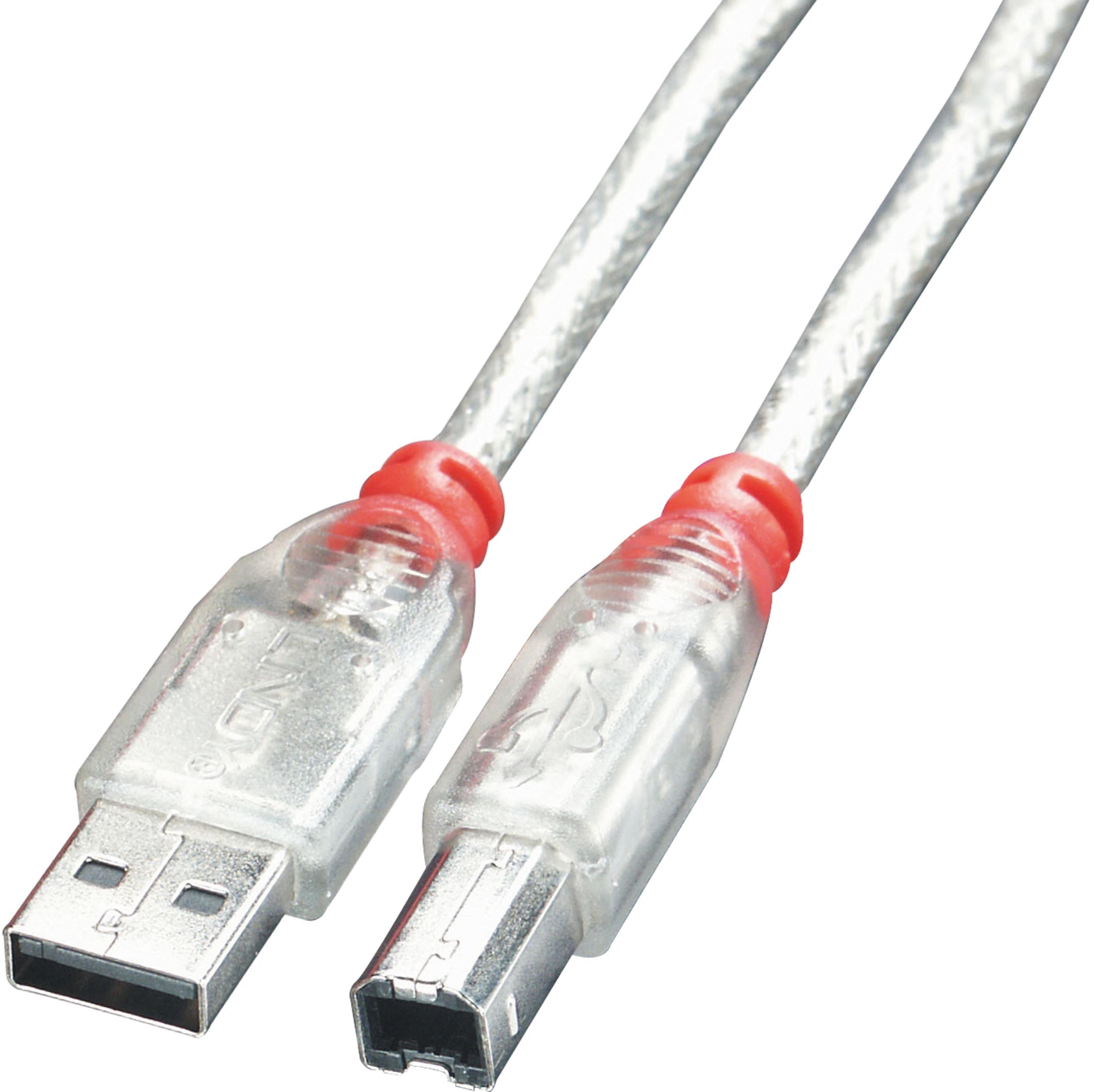 Cable USB 2.0 A/m-B/m 0.2m Transparent