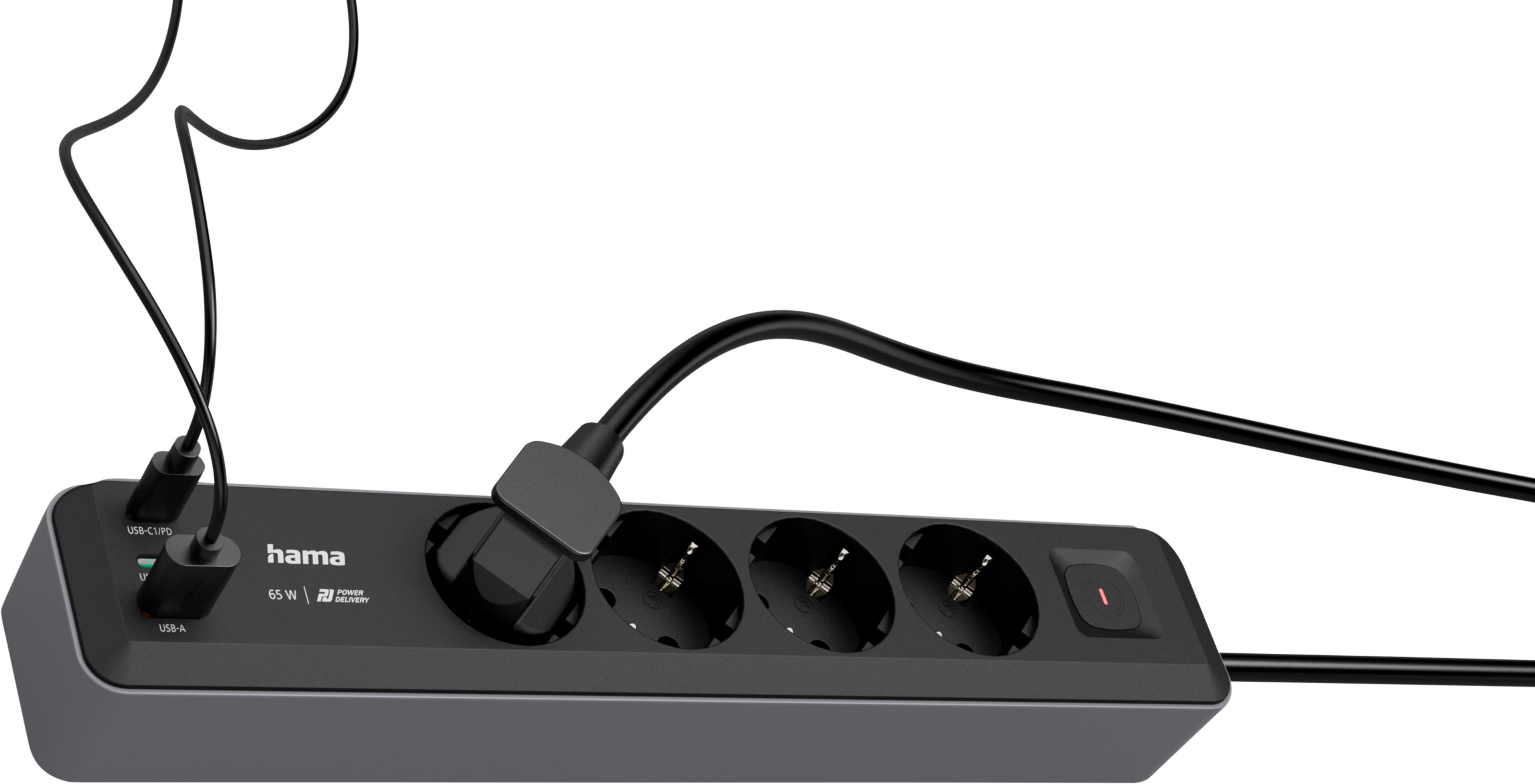 Steckdosenleiste 4fach + 3xUSB 1,4 m