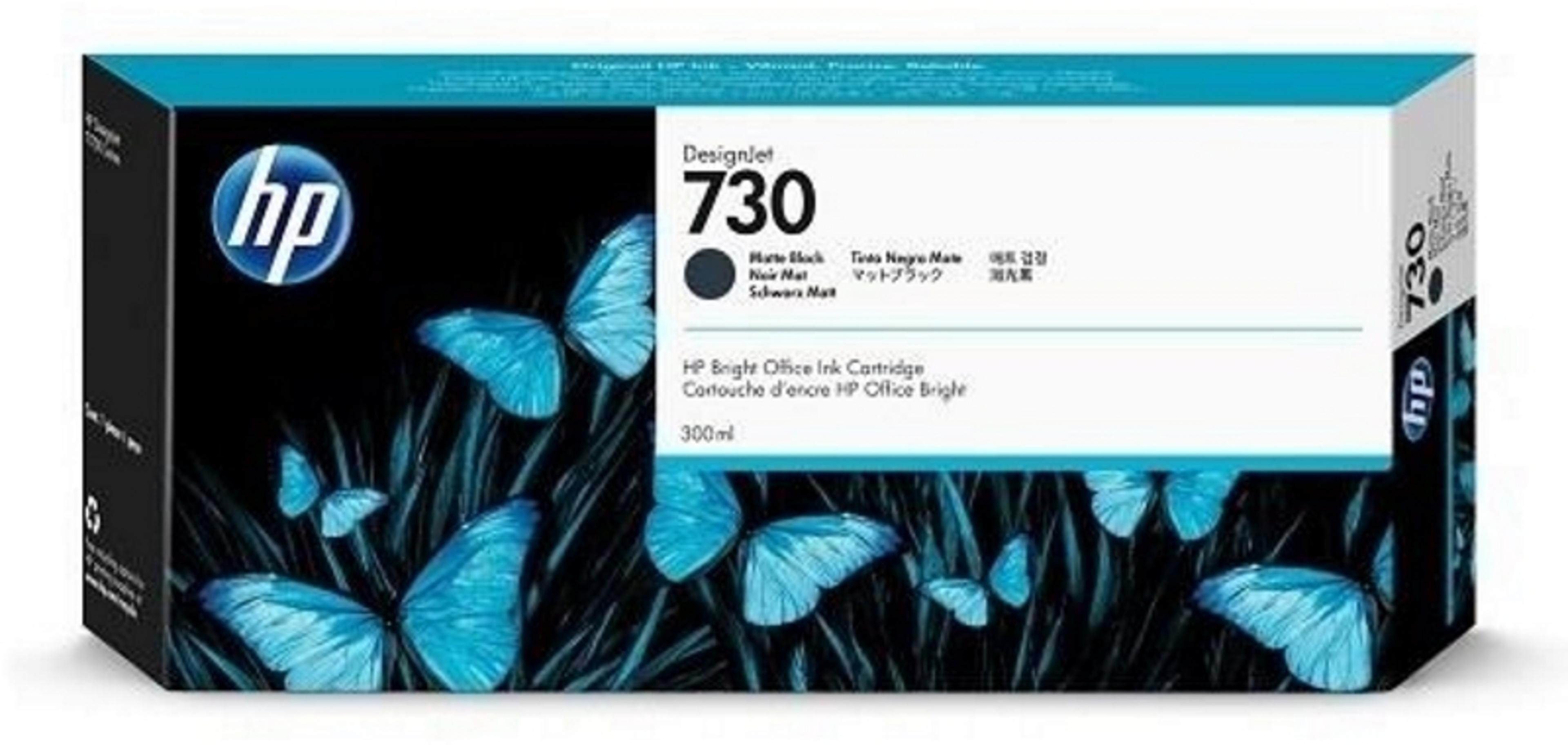Tinta HP 730 300 ml negro mate