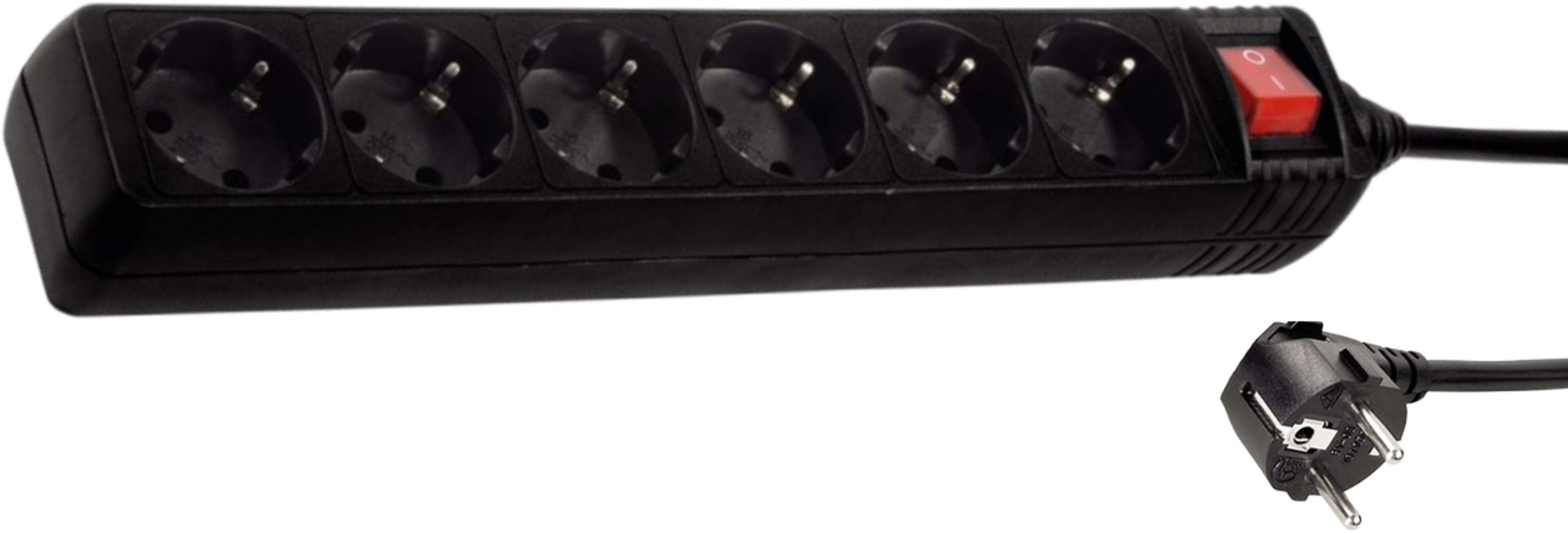 Steckdosenleiste 6fach 1,4 m Schalter