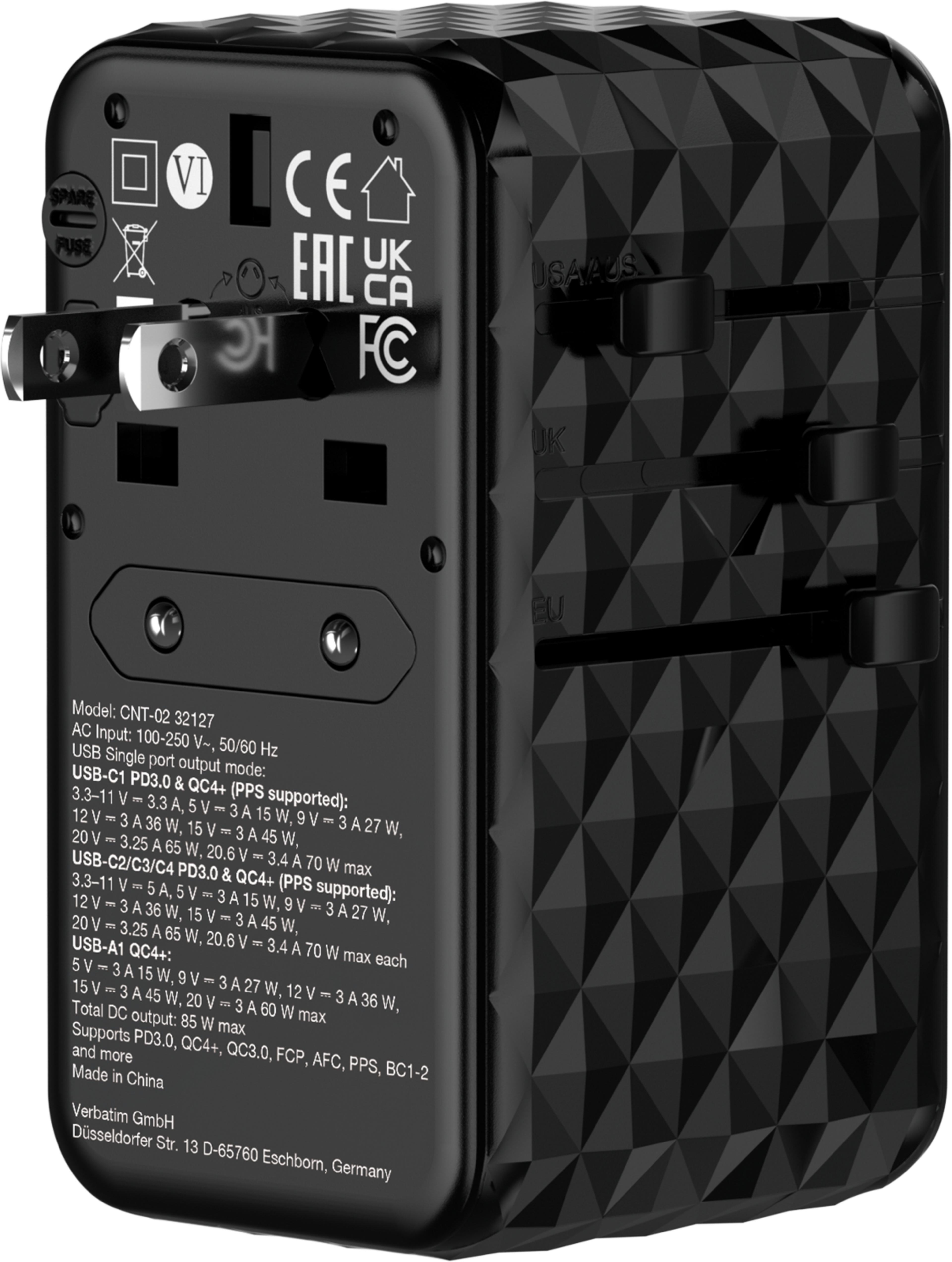 Verbatim World+5x USB GaN Travel Adapter