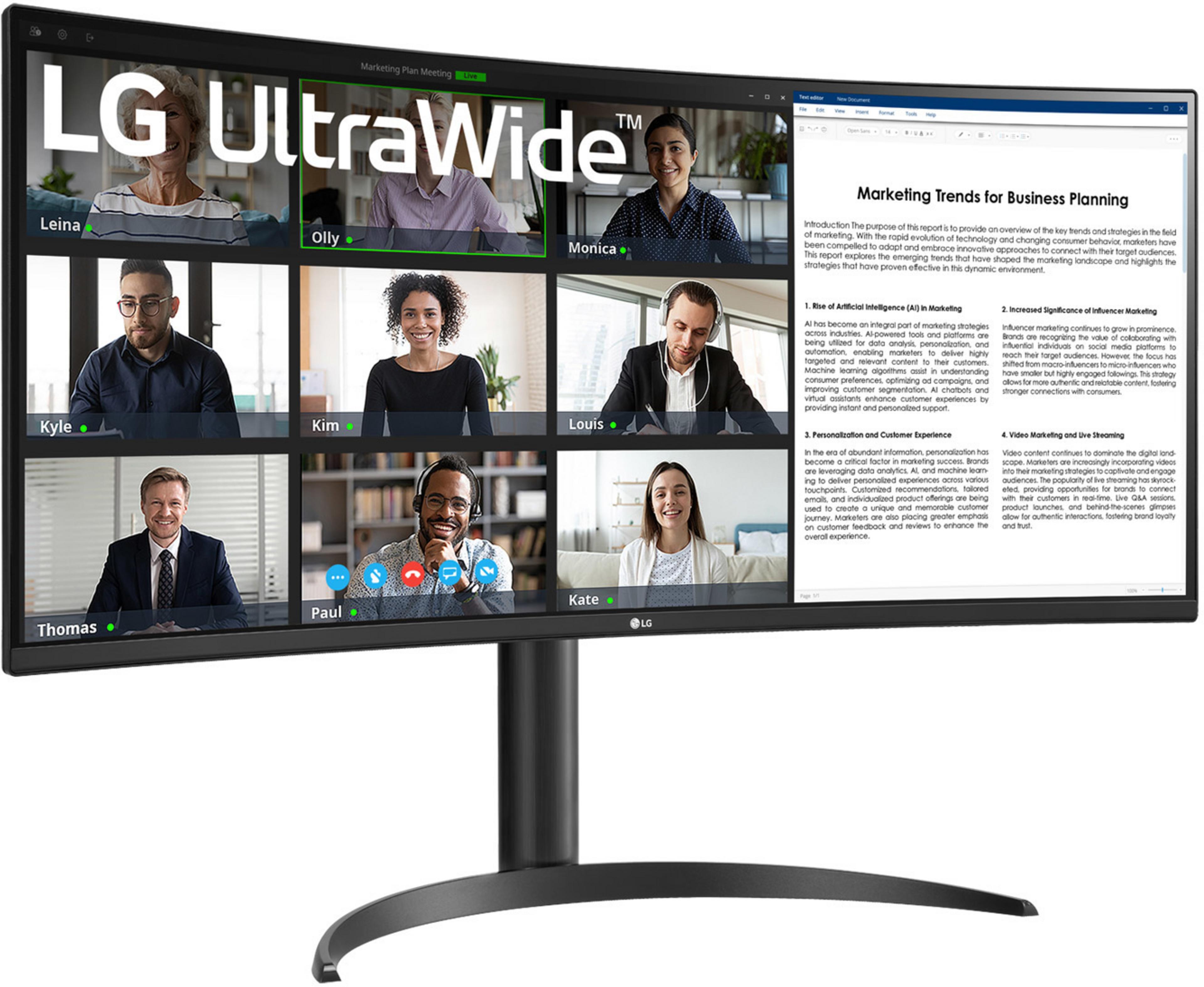 LG 34WR55QK-B Curved Monitor