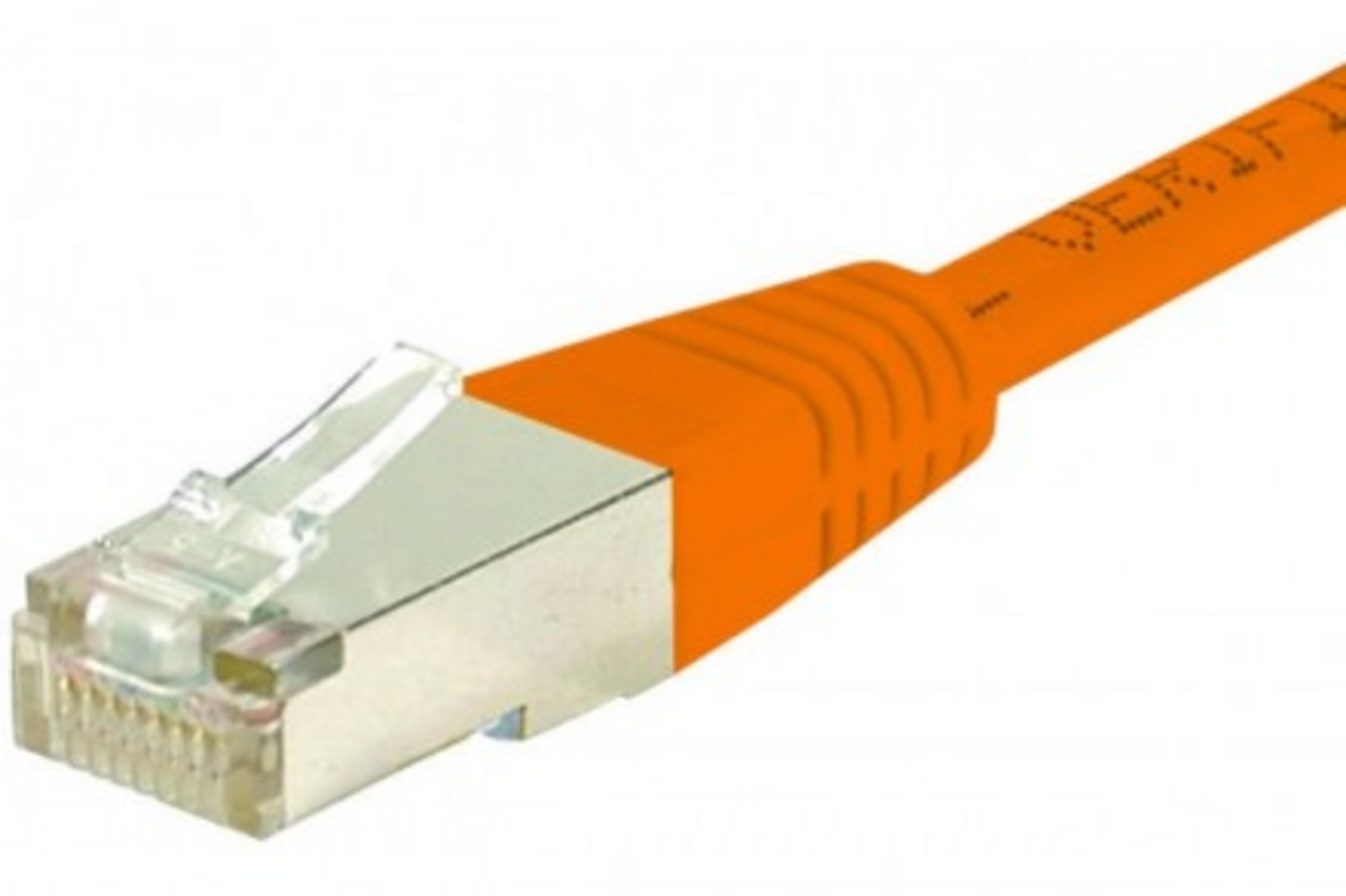 Câble RJ45 S/FTP cat6, 30 m orange