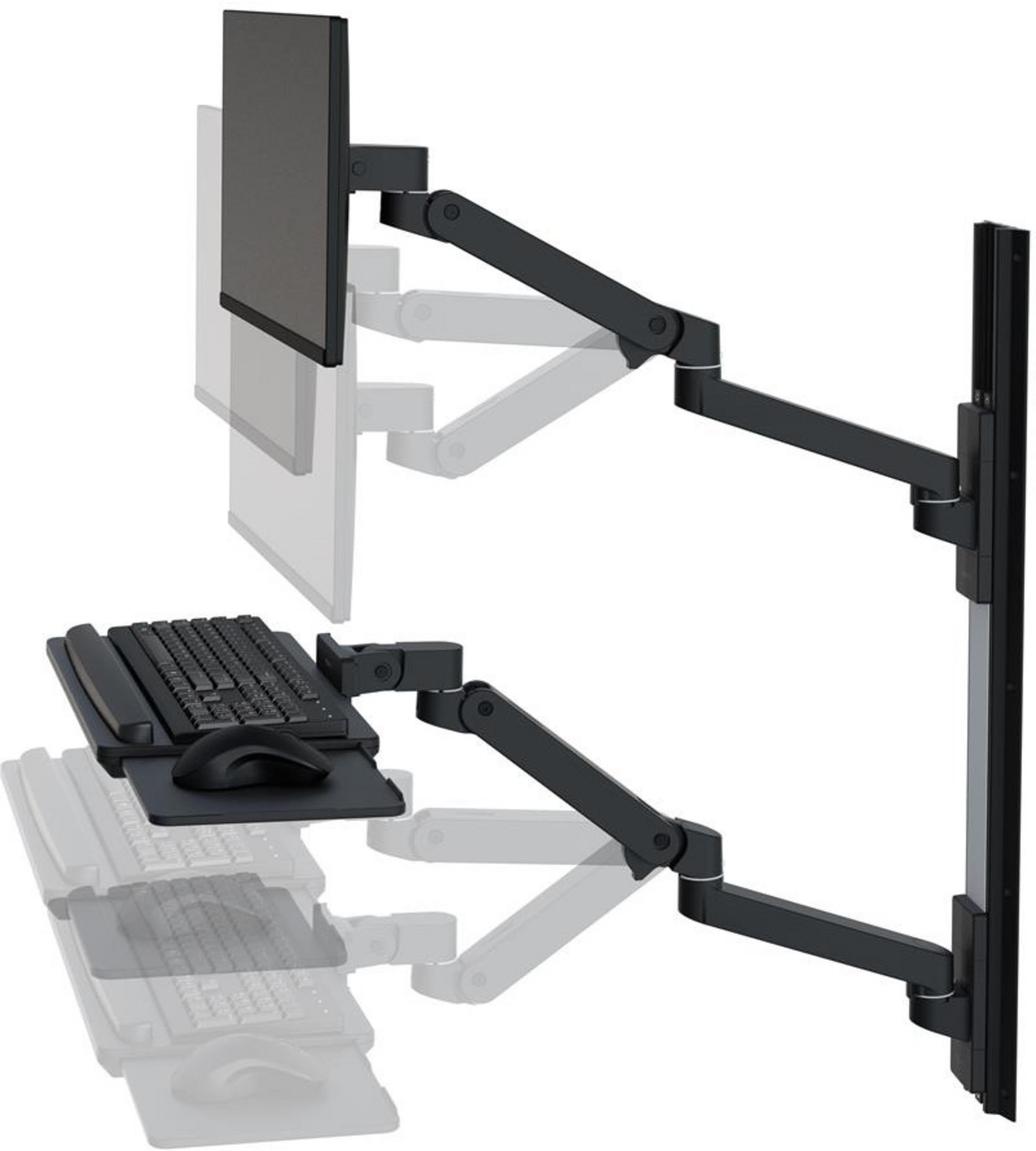 Système fix. mural Ergotron LX Pro noir
