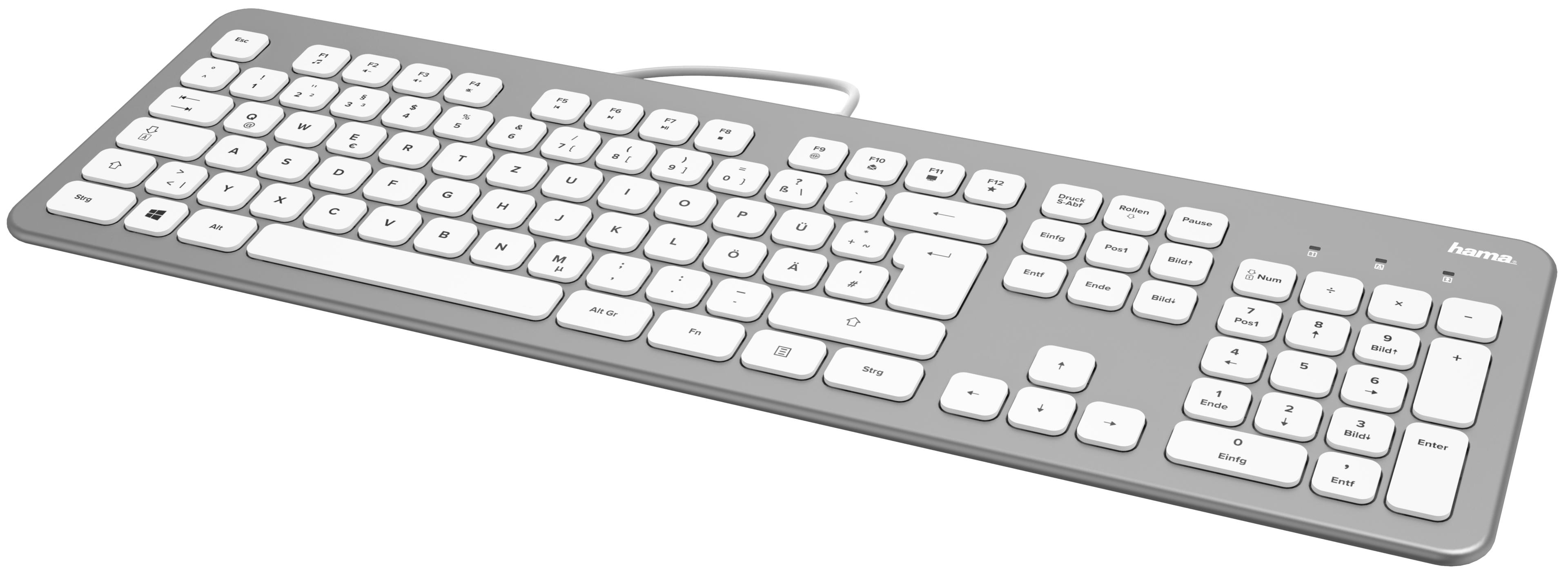 Hama KC-700 Tastatur silber/weiß